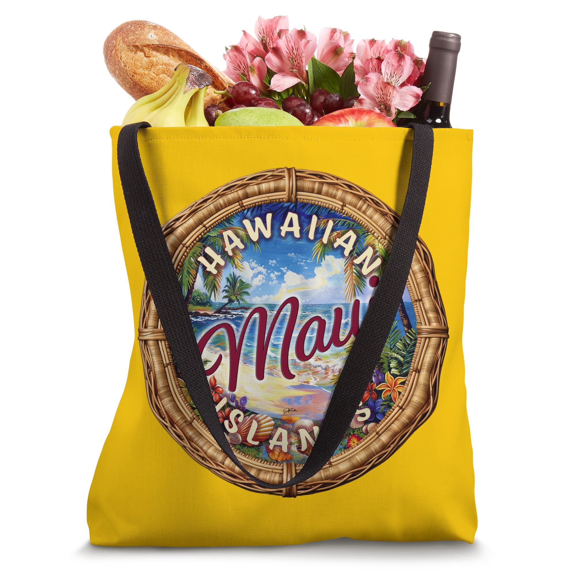 JCombs: Stylish Maui Hawaii Tote Bag - Durable & Waterproof Beach Bag for Women, Perfect for Travel, Shopping & Beach Day Essentials