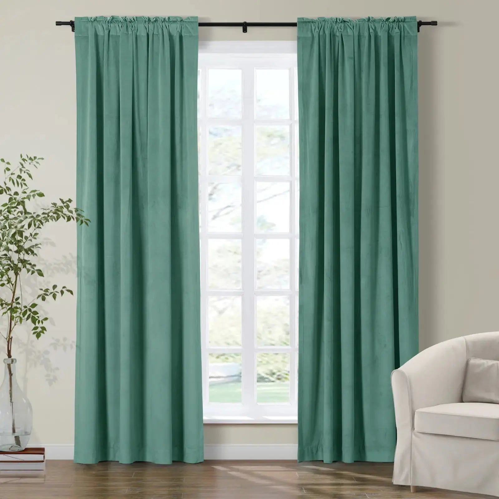 Luxury Birkin Velvet Curtains - Soft Blackout Drapes for Living Room & Bedroom - Premium Soundproof Thermal Insulated Window Treatments for Home Decor