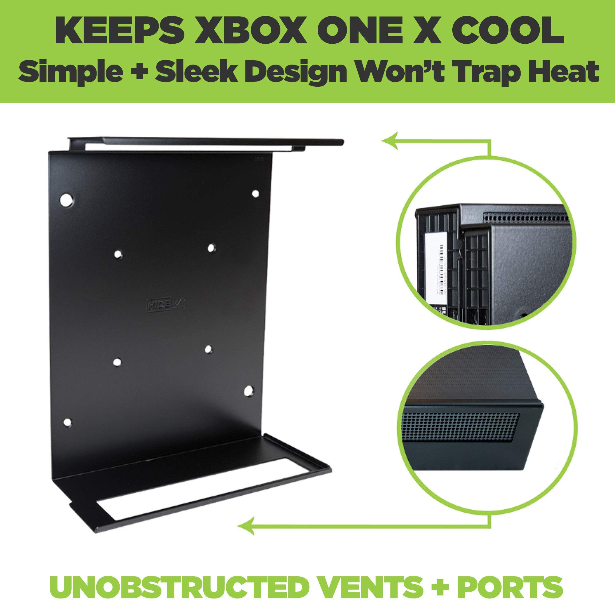 HIDEit X1X Wall Mount Bundle - Steel Mount for Xbox One X & 2 Controllers | Secure TV Storage Solution | Perfect for Gaming Setup & Space-Saving Home Entertainment