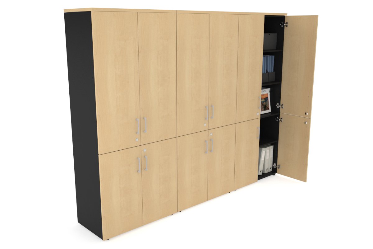 Large Storage Cabinet with Small & Medium Doors - 2400W x 1870H x 450D - Perfect for Office, Warehouse, and Retail Store Organization