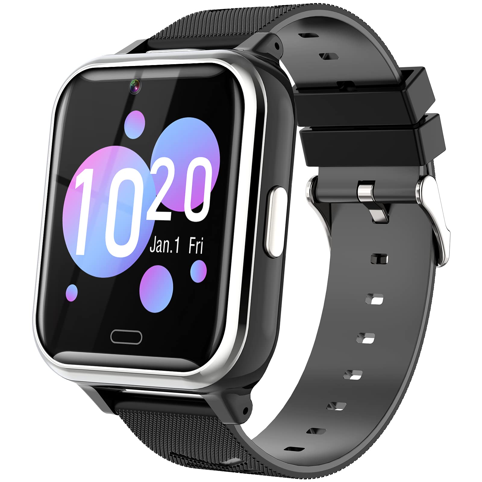 Kids Smart Watch for Boys & Girls Ages 4-12 - Waterproof GPS Tracker with 17 Learning Games, Dual Camera, Music Player, Alarm Clock & Calculator | Perfect for School, Outdoor Play & Birthday Gifts (Black)