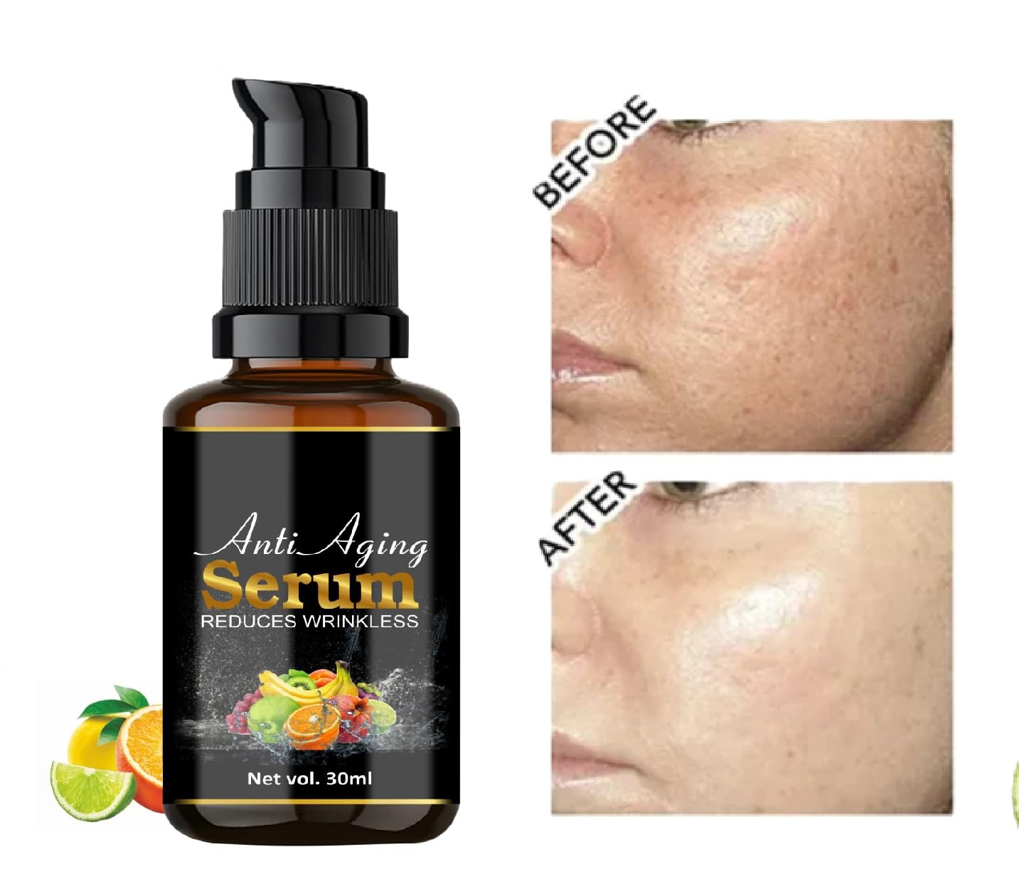 GABANA Anti Aging Serum for Face - Wrinkle Reduction, Hydration & Skin Firming for Men & Women (4 Pack, 30ml) | Boosts Collagen, Reduces Fine Lines & Improves Elasticity for Radiant Glowing Skin | Perfect for Night Routine & Daily Skincare Regimen