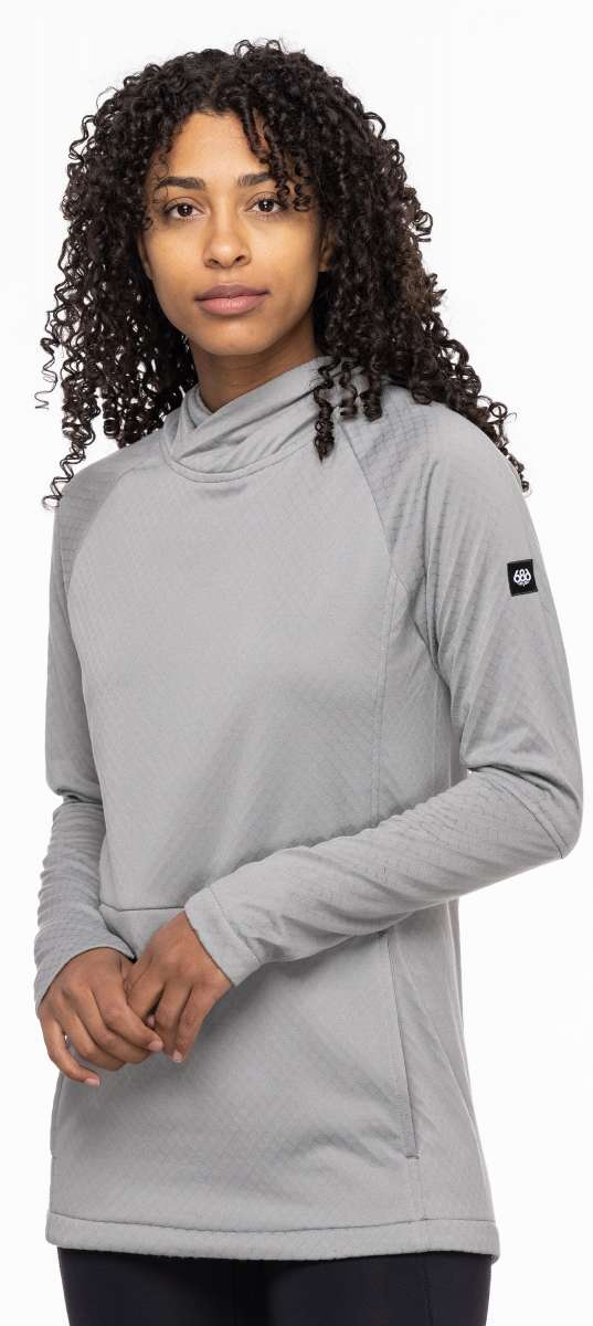 686 Women's Mission Grid Fleece Hoodie 2023 - Soft Warm Pullover for Outdoor Activities, Hiking & Casual Wear