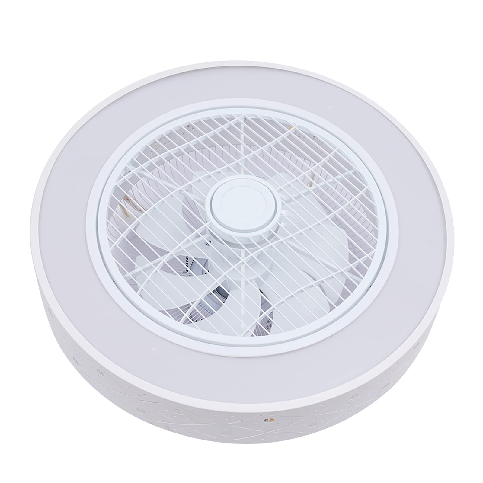 22 Inch Modern Ceiling Fan with LED Light and Remote Control - Dimmable Semi Flush Mount Fan for Living Room, Bedroom, Office - 3 Speed Settings & 3 Color Temperatures - 110V for 50-170 sq ft Spaces (Pineapple Bead Design) - Perfect for Home Cooling, Ambient Lighting, and Energy-Efficient Air Circulation