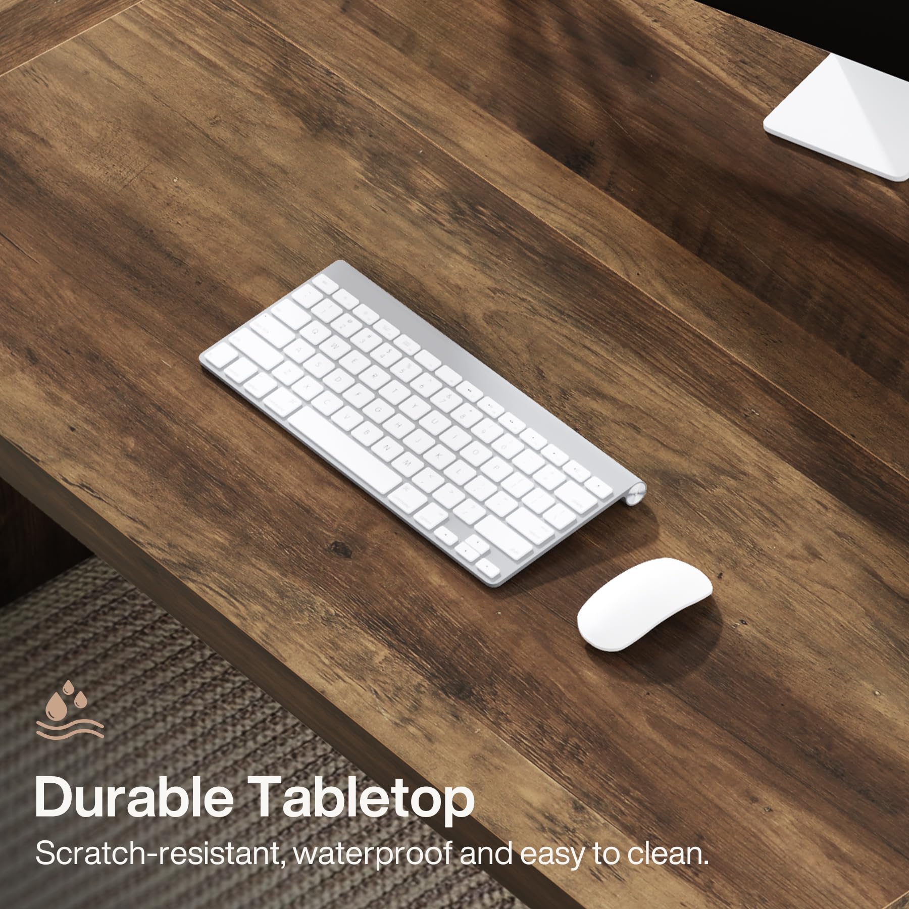 Tribesigns 70.87-Inch Executive Computer Desk - Solid Wood Home Office Desk with Industrial Style, Large Writing Table for Business & Study, Brown - Perfect for Home Office, Gaming Setup & Remote Workstation