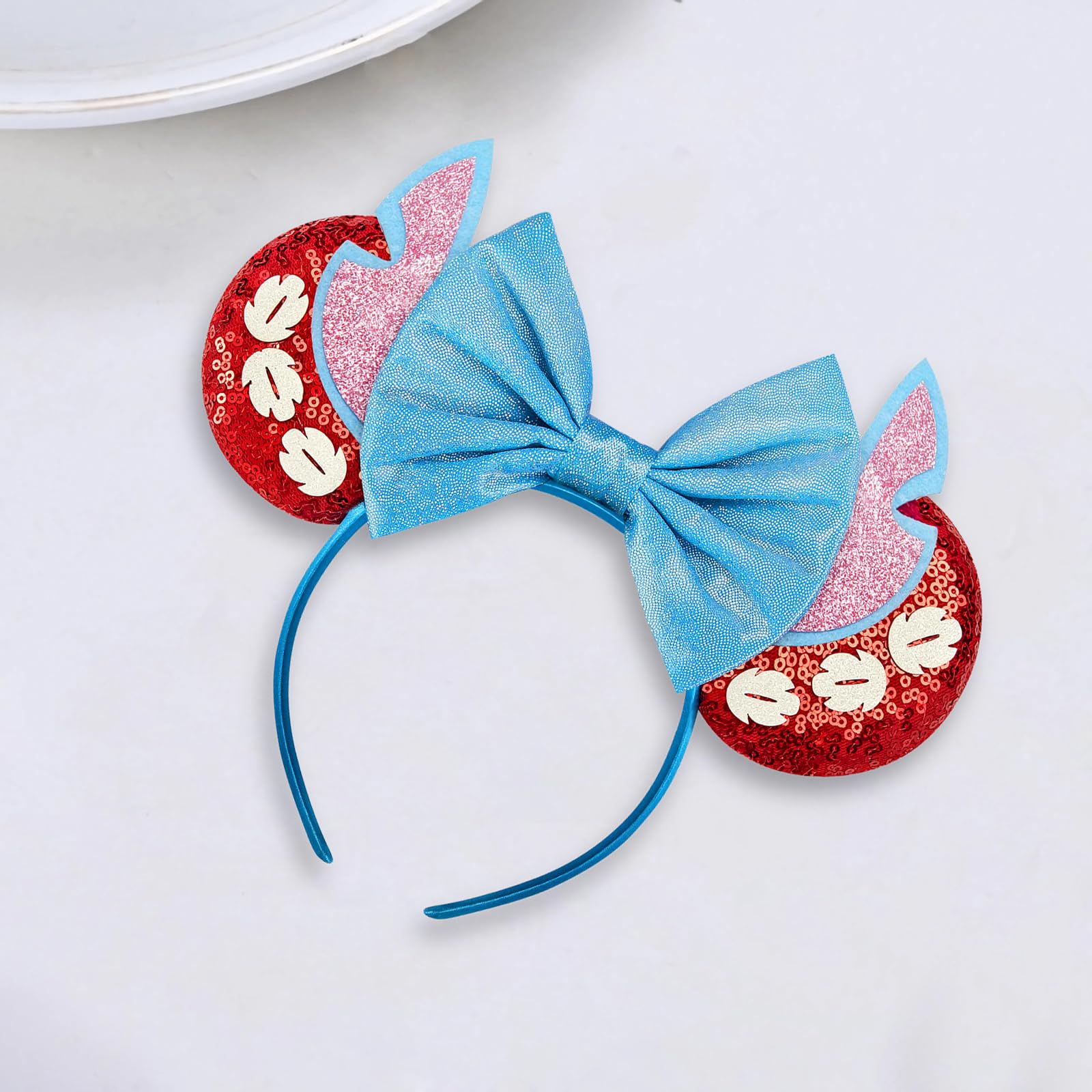 Sparkly Sequin Mouse Ears Headbands for Women, Girls & Boys | Glitter Bow Hair Accessories for Kids & Adults | Perfect for Birthday Parties, Halloween Costumes, Disney Trips & Theme Park Visits