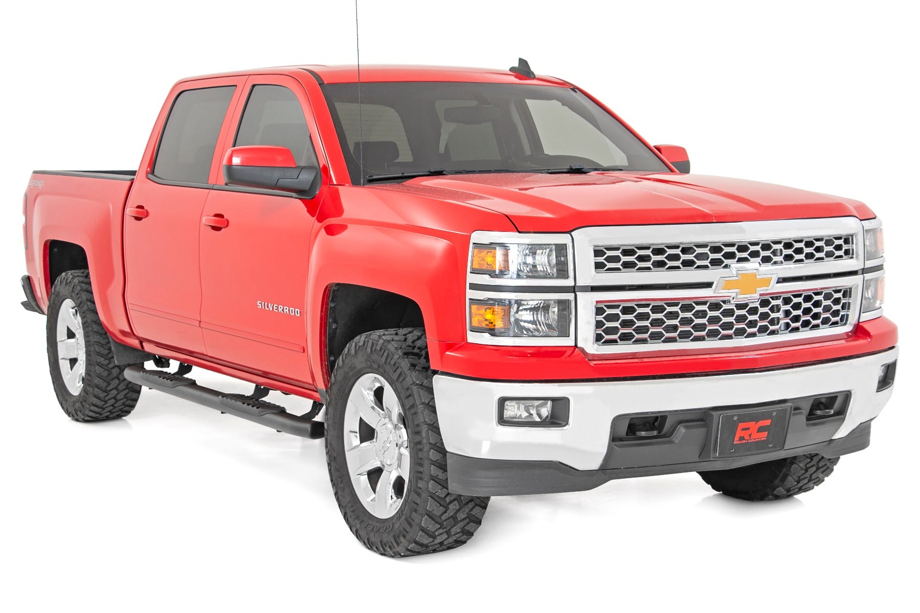 2007-2019 Chevy/GMC 1500/2500HD/3500HD Oval Nerf Step Bars - Crew Cab & DEF Tank Compatible (Part# 21001) - Heavy Duty Running Boards for Off-Road & Truck Accessories