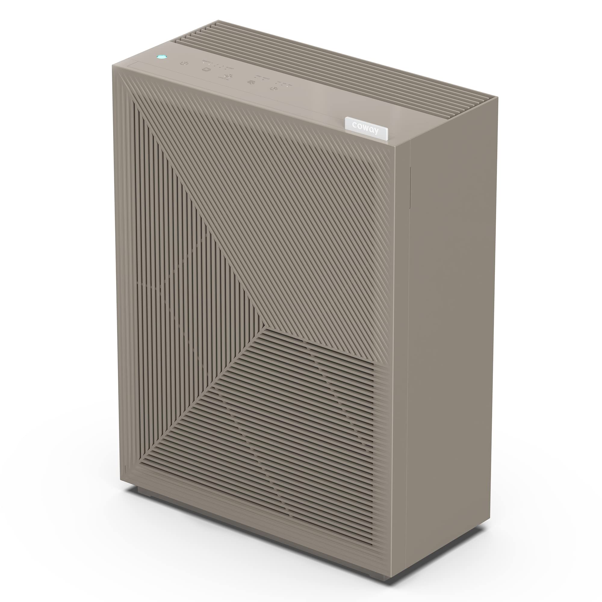 Coway Airmega 240 True HEPA Air Purifier with Smart Air Quality Sensor, Auto Mode & Filter Indicator - Warm Gray - Ideal for Large Rooms, Bedrooms & Offices (300 Sq Ft Coverage)