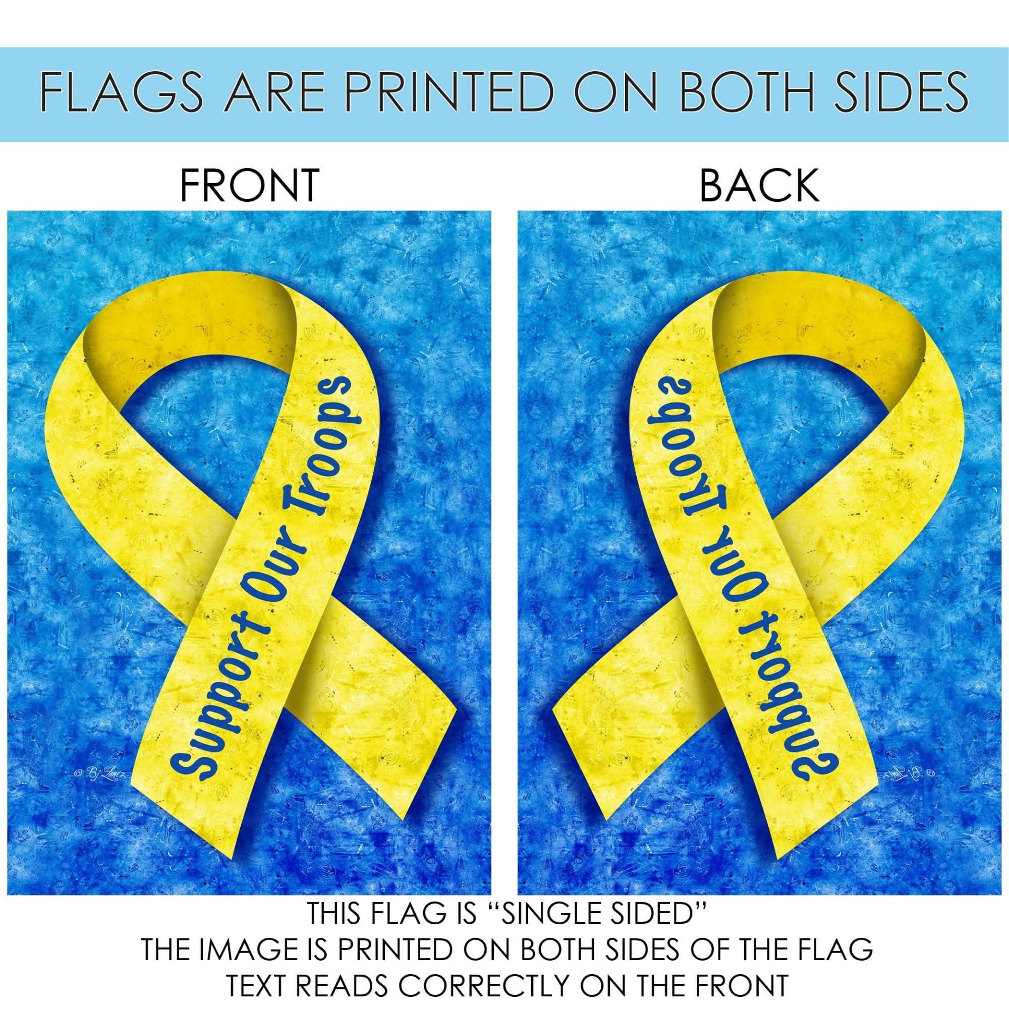 Toland Home Garden 12x18 Inch Double Sided Patriotic Garden Flag - Support Our Troops Military Yard Decoration for Outdoor House & Garden - Perfect for Memorial Day, Veterans Day & Patriotic Events