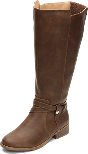 Dark Tan Wide Calf