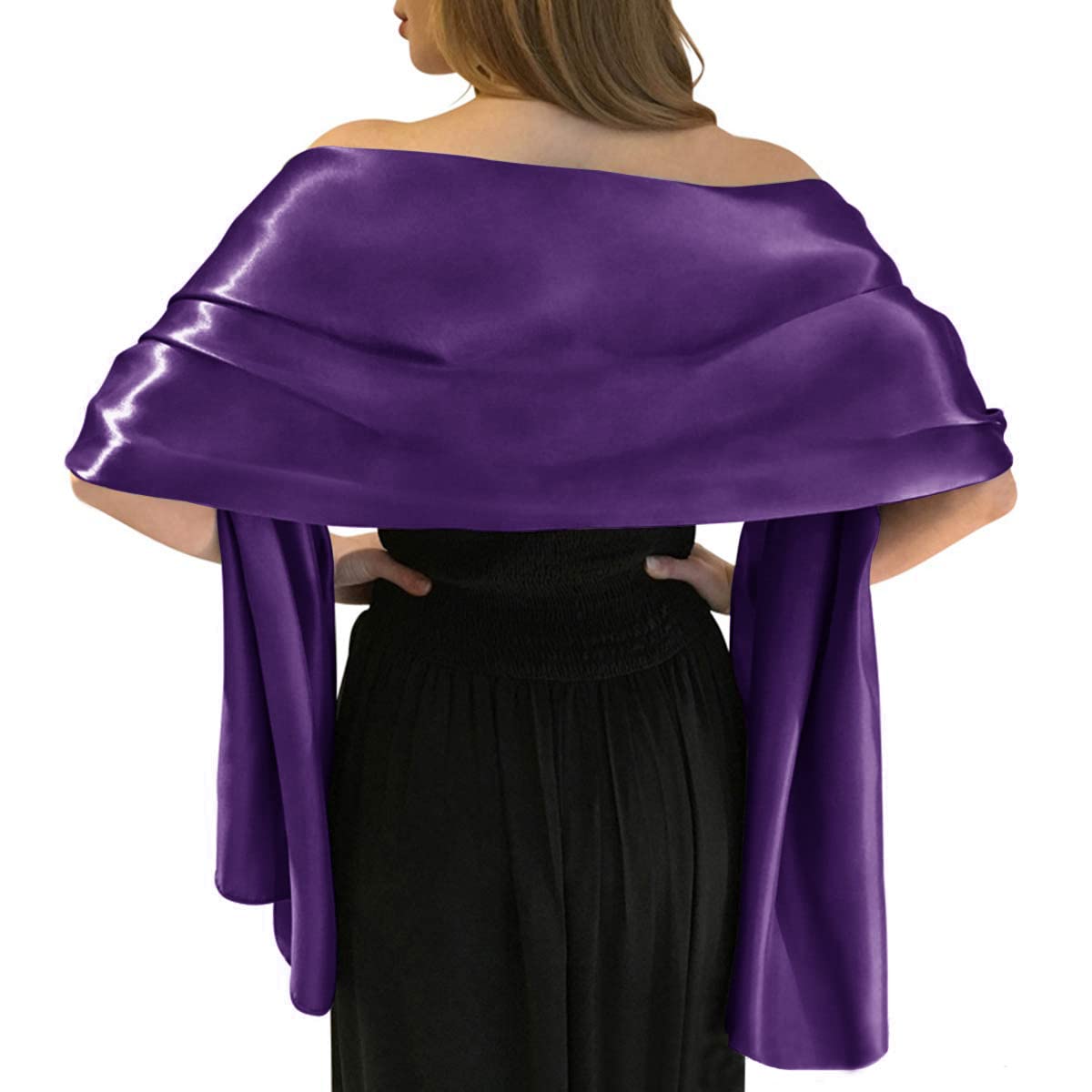 Elegant Satin Shawls & Wraps for Women - Extra Long Wedding Shawl for Brides & Bridal Party - Perfect for Evening Dresses, Formal Events & Special Occasions