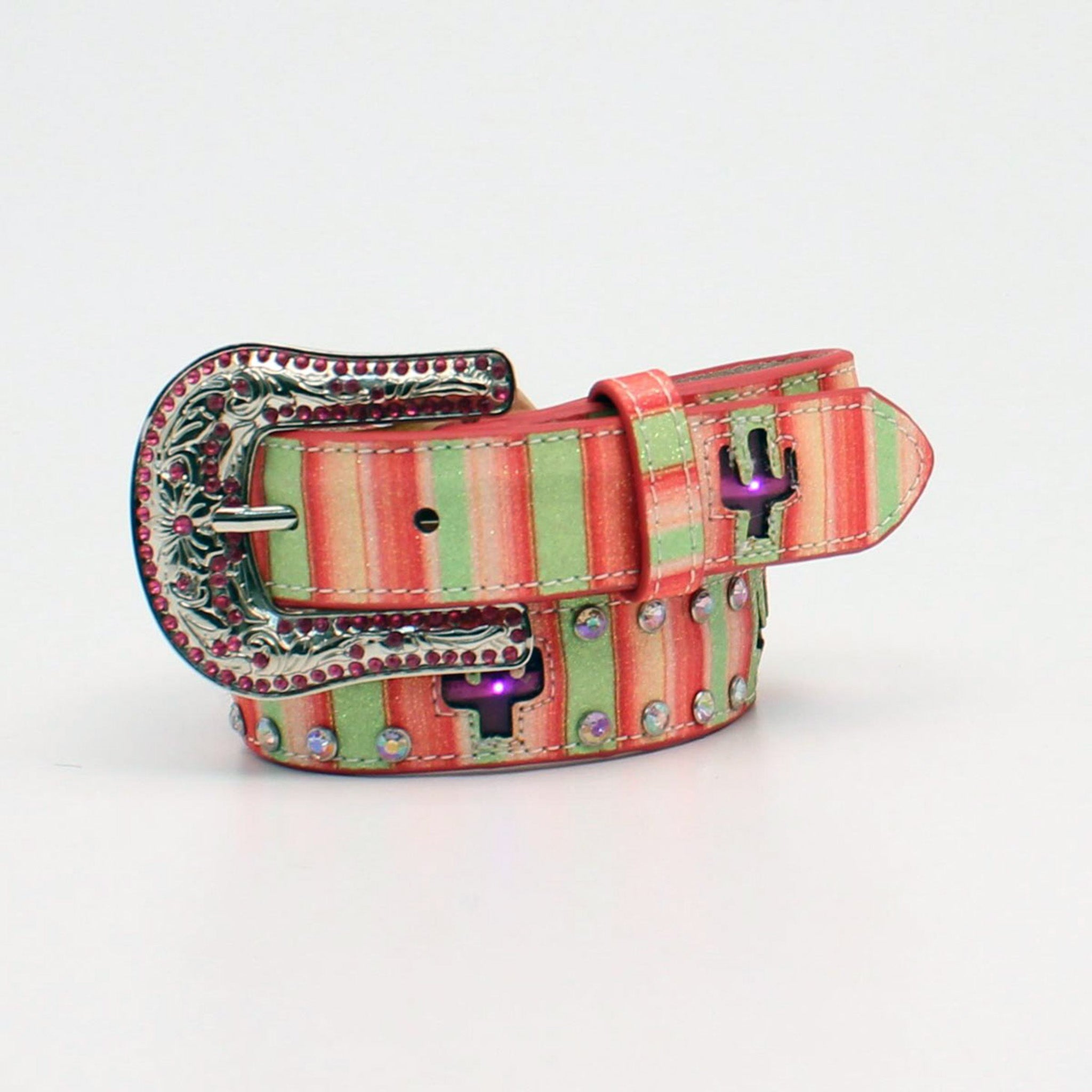 Ariat Girls Western Cactus Belt - Stylish & Durable Leather Belt for Cowgirl Boots, Jeans & Western Outfits - Perfect for Rodeo, Horse Riding & Country Fashion