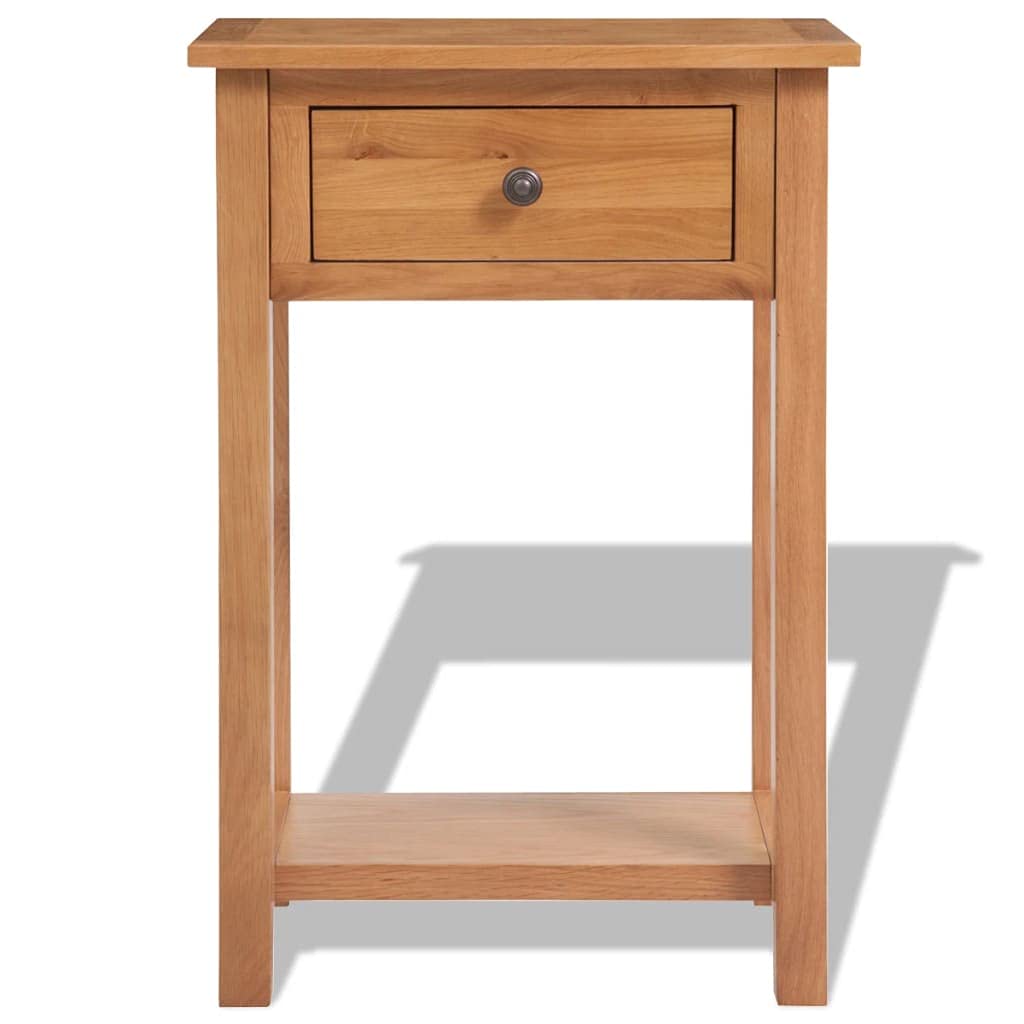 Solid Oak Wood Nightstand Side Table - 19.7