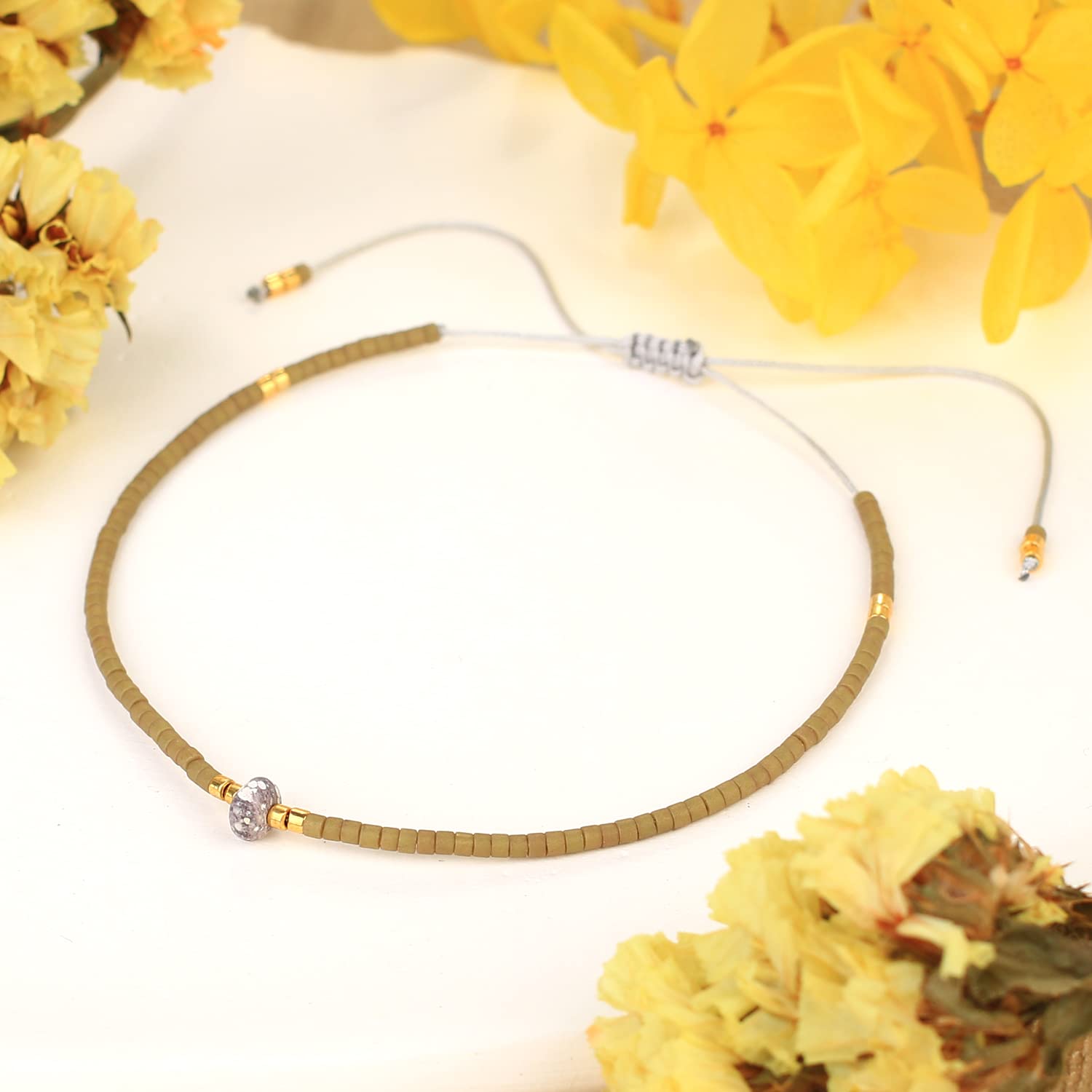 KELITCH Agate Seed Beads Friendship Bracelets for Women - Thin Stretch Beaded Bracelet Set - Boho Beach Jewelry for Summer, Gifts, and Everyday Wear