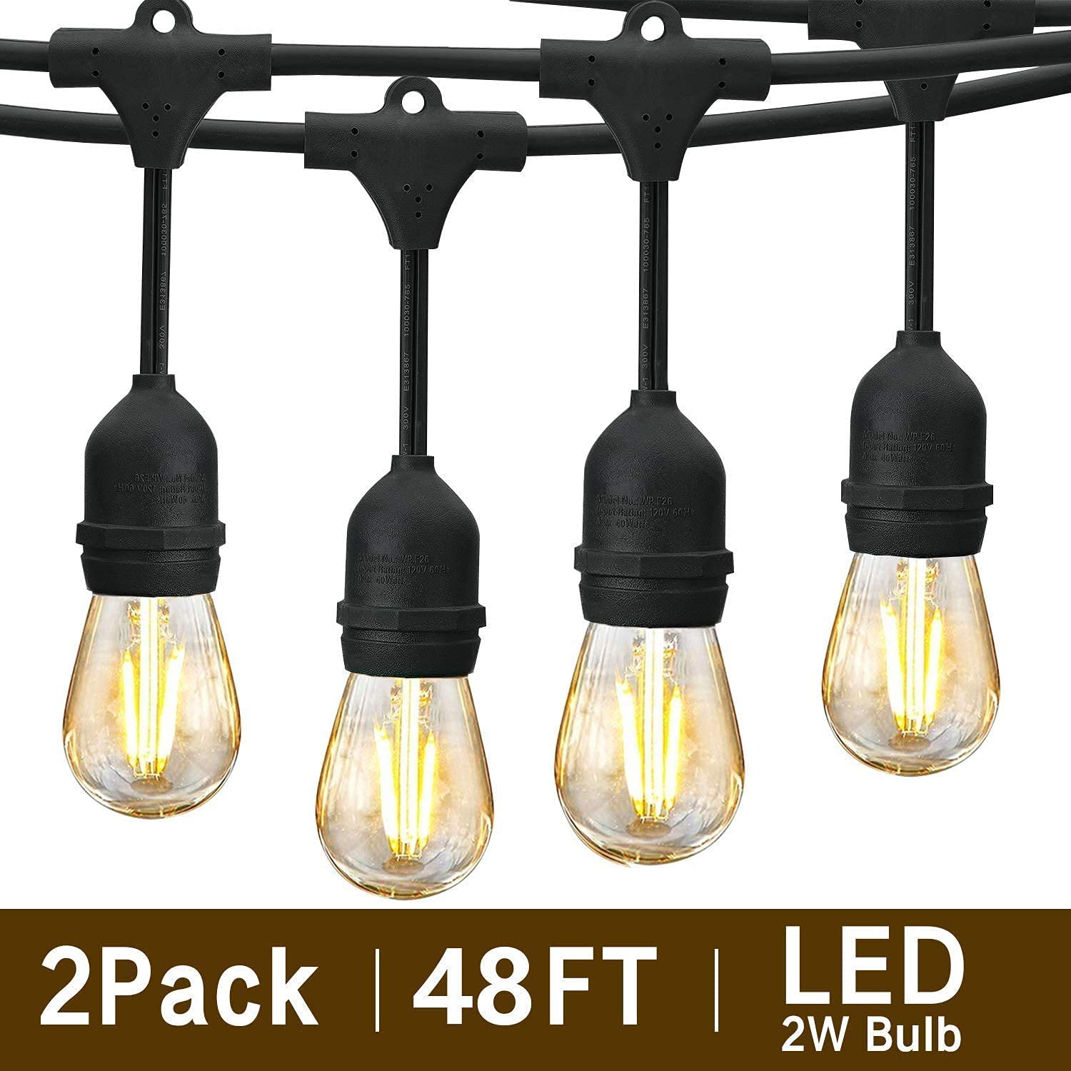 96FT Outdoor String Lights with 360W Dimmable Remote Control - Waterproof Patio Lights for Garden, Backyard, Deck, and Party Decor