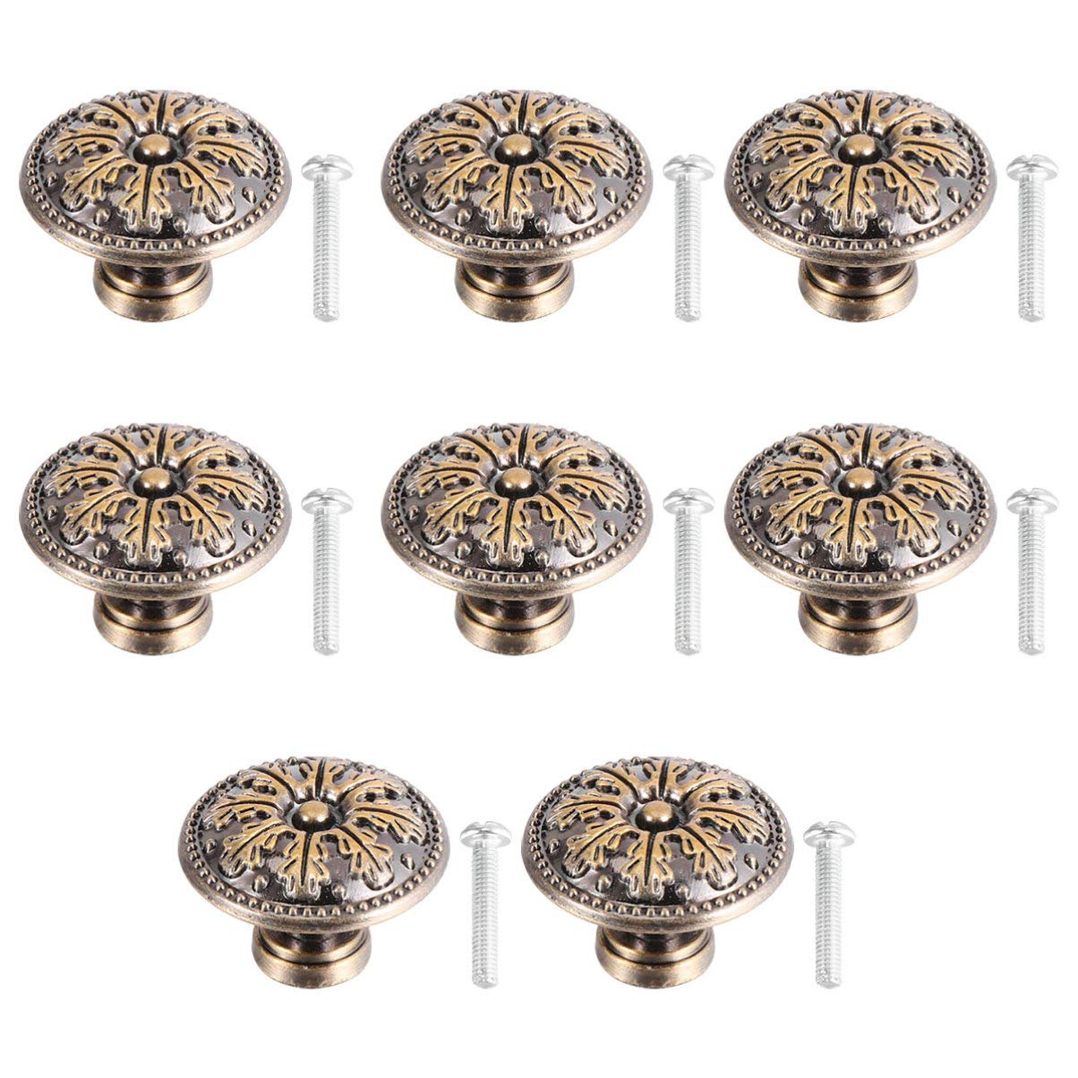 8-Piece Antique Snowflake Cabinet Door Handles - Vintage Drawer Pulls for Kitchen, Bathroom & Furniture (Set of 8) - Perfect for Home Renovation & DIY Projects