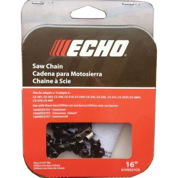 ECHO 16 Replacement Chain 91PX57CQ - Compatible with Echo Chainsaws - Durable Saw Chain for Wood Cutting & Tree Trimming - Perfect for Landscaping, Firewood Preparation & DIY Projects