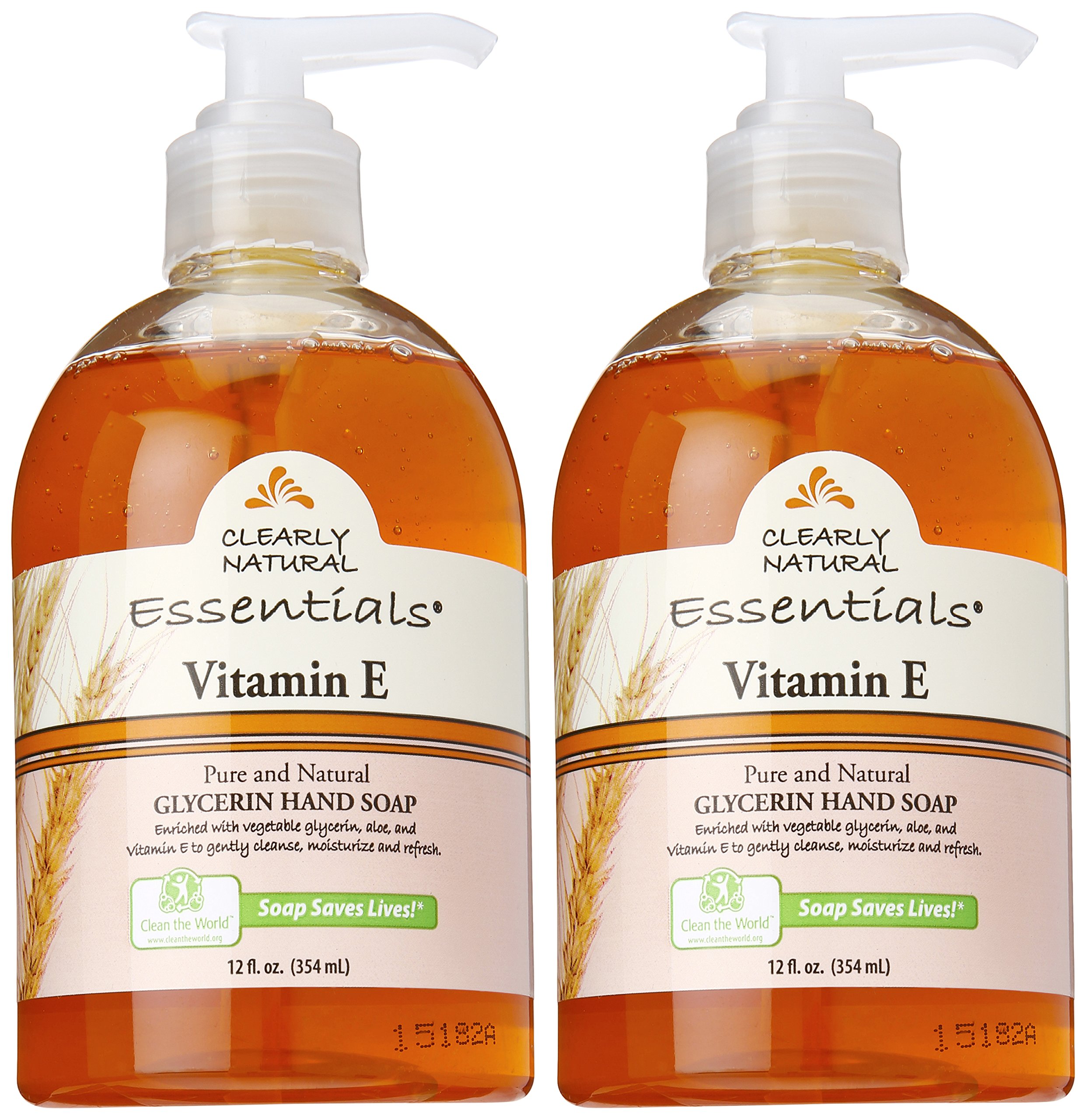 Clearly Natural Vitamin E Liquid Glycerine Soap - 12 oz | Moisturizing & Nourishing Bar Soap for Dry Skin | Perfect for Daily Face & Body Wash, Sensitive Skin Care & Spa Relaxation
