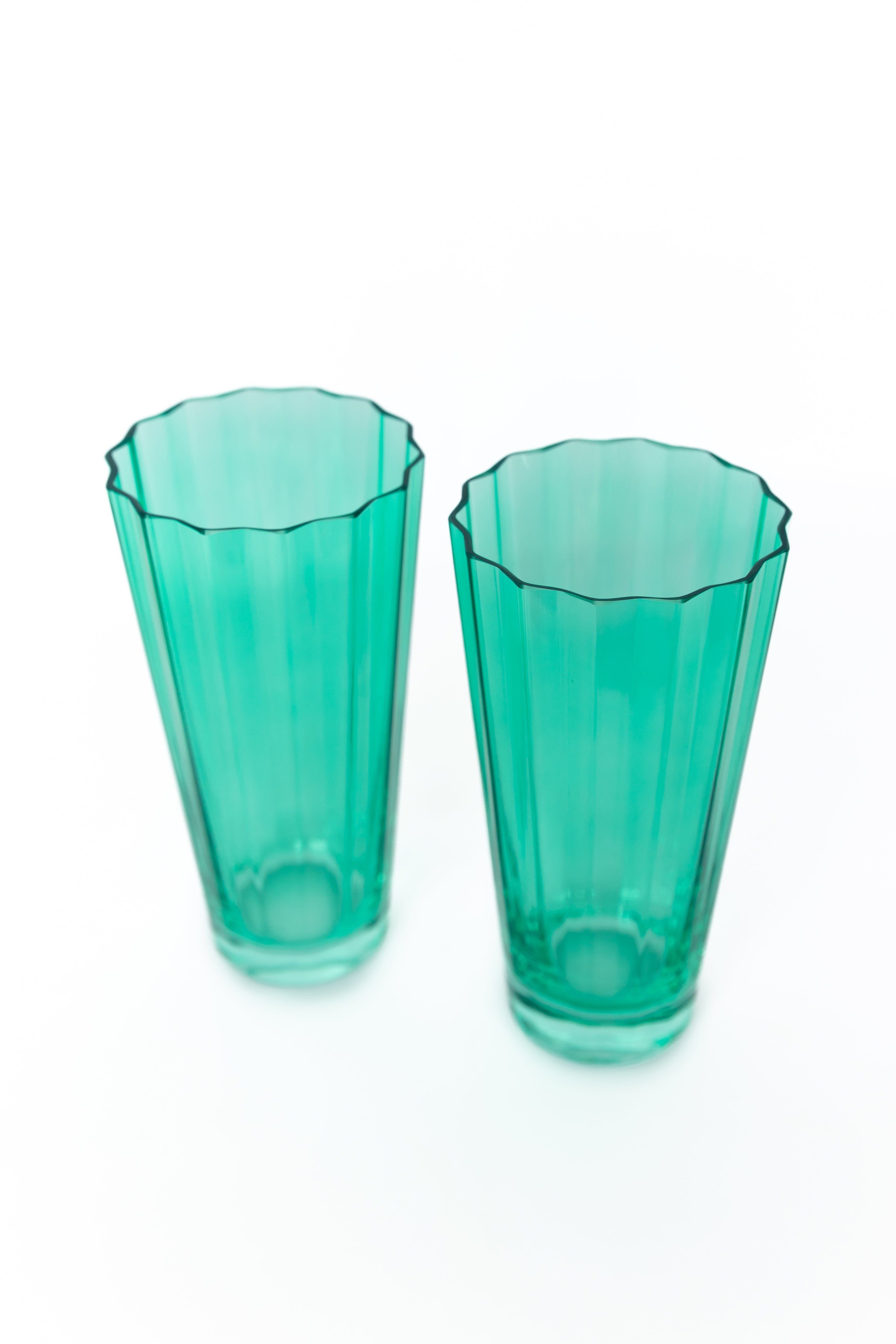 Estelle Colored Sunday Highball Glasses Set of 2 - Kelly Green | Elegant Cocktail Glasses for Margaritas, Mojitos & Party Drinks | Perfect for Home Bars, Dinner Parties & Gifts