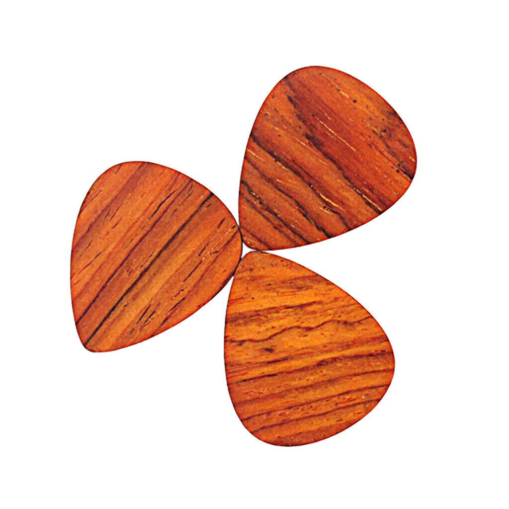 3X Heart-Shaped Wooden Guitar Picks - Durable & Smooth Playing for Acoustic & Electric Guitars - Perfect for Beginners & Professional Musicians - Ideal for Live Performances, Studio Recording & Practice Sessions