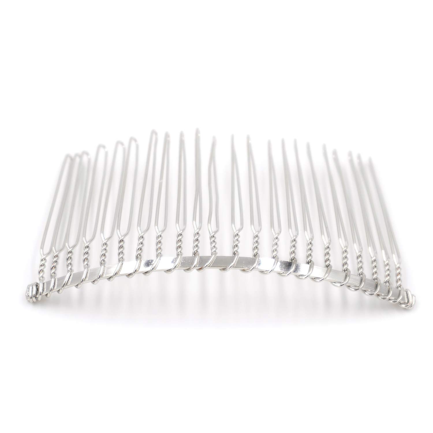 Honbay 6PCS Silver Hair Clips for Women - Elegant Metal Wire Hair Combs with 22 Teeth for Bridal, Wedding, Veil & DIY Hairstyles - Perfect for Prom, Parties & Special Occasions