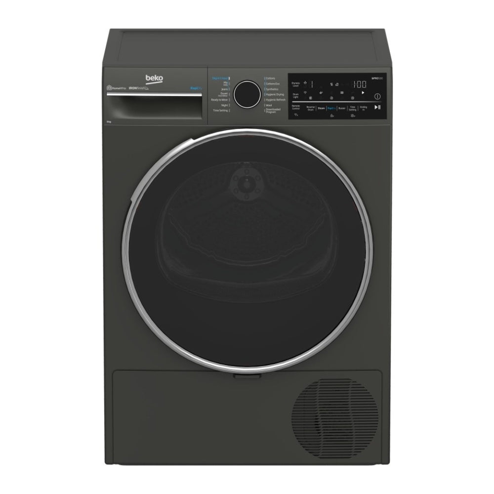 Beko 9kg Hybrid Heat Pump Dryer BDPB904HG - Energy Efficient, Quiet & Fast Drying for Home & Laundry Rooms | Perfect for Apartments & Small Spaces