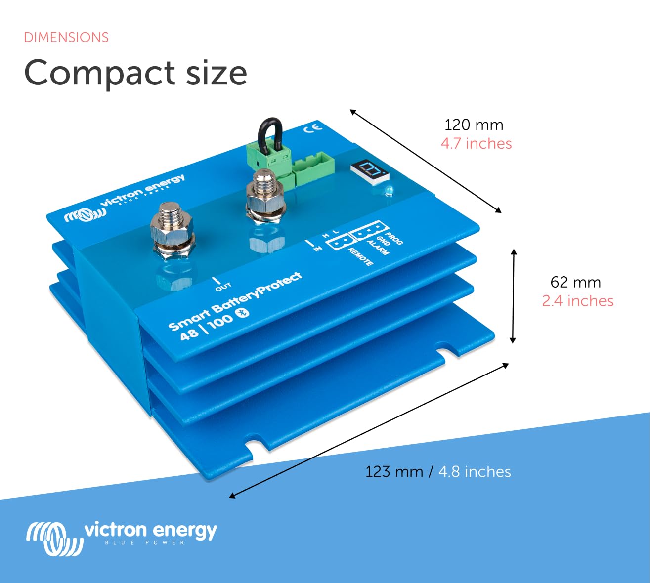Victron Energy Smart BatteryProtect 48V 100A Bluetooth - Battery Management System for Solar, Marine & RV Power Protection
