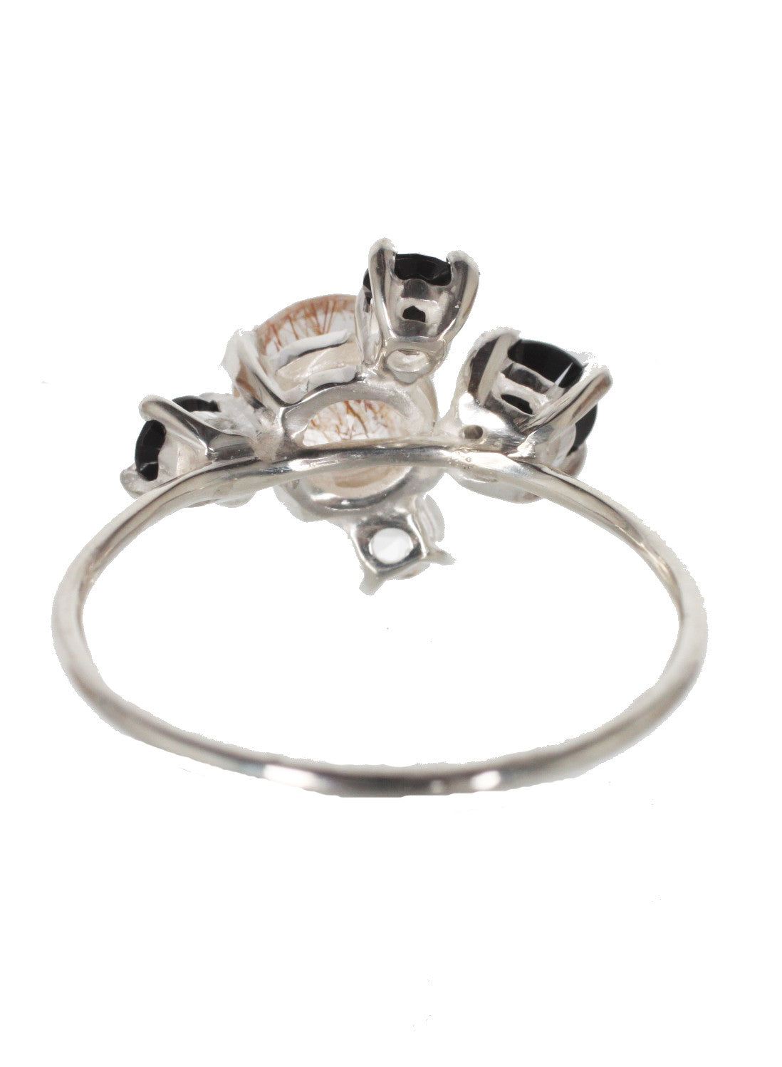 Rutilated Quartz Cluster Ring in Sterling Silver - Elegant Boho Jewelry for Women, Perfect for Everyday Wear & Special Occasions