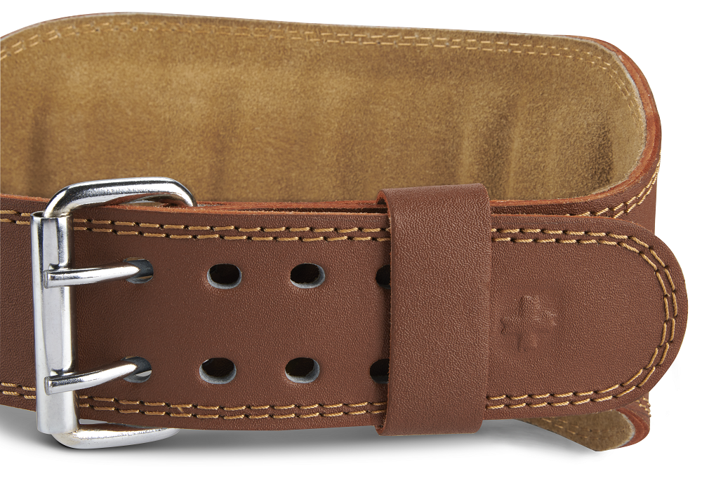 Harbinger Unisex 6'' Padded Leather Weightlifting Belt - Brown for Gym, CrossFit & Powerlifting Support