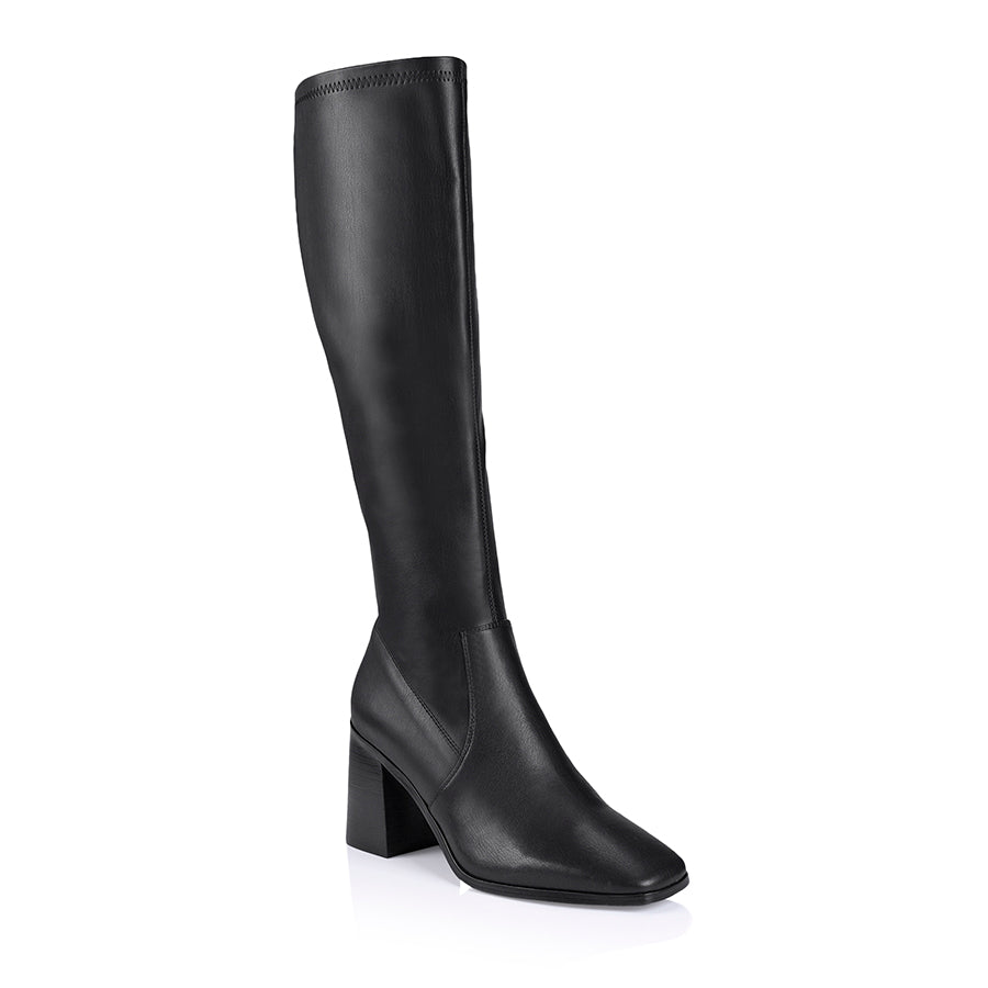 Linden Knee High Boots   Black Smooth