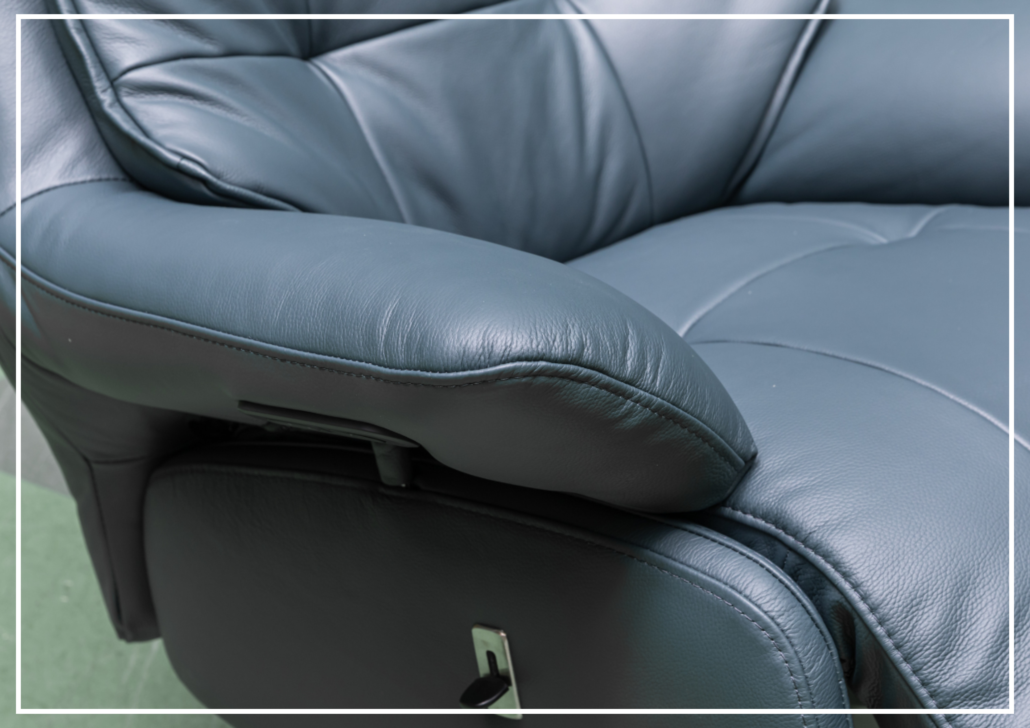 Klaussner Serano Blaze Blue Leather Swivel Power Recliner Lift Chair - Electric Massage Recliner for Living Room, Home Theater & Elderly Care - Comfortable Adjustable Sofa with USB Charging Port