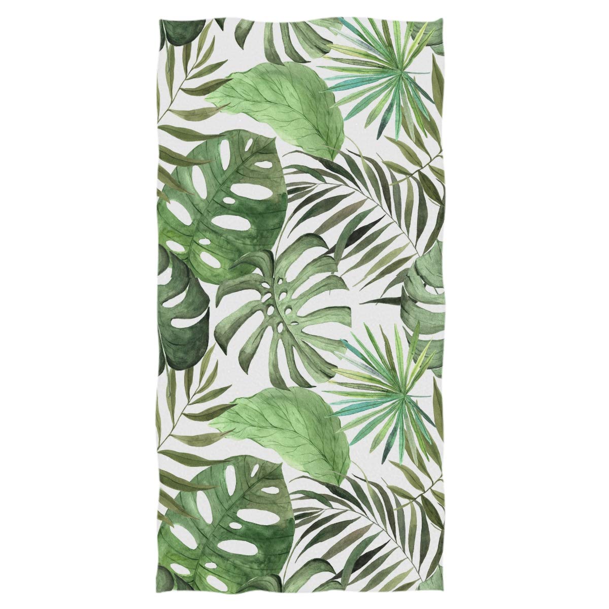 Pfrewn Tropical Jungle Palm Leaves Hand Towels - Ultra Soft & Highly Absorbent Bath Towels (16x30 in) for Bathroom, Face, Hands & Home Decor | Perfect for Spa, Beach & Boho Style Decorations