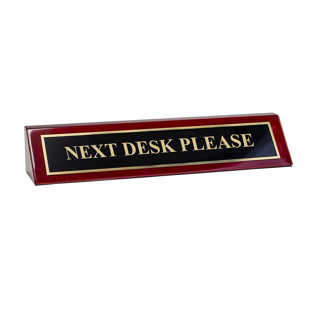 Premium Piano Finished Rosewood Engraved Desk Name Plate - 2