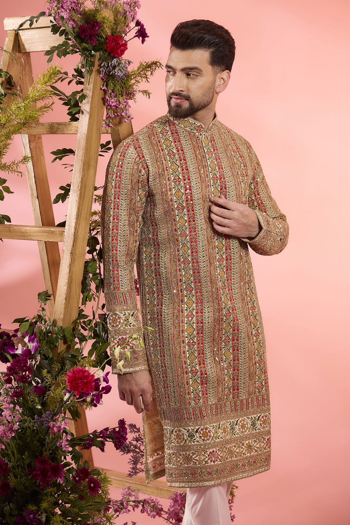 Stylish Multi-Colored Georgette Zari Embroidered Kurta for Women - Perfect for Festivals, Weddings & Ethnic Occasions