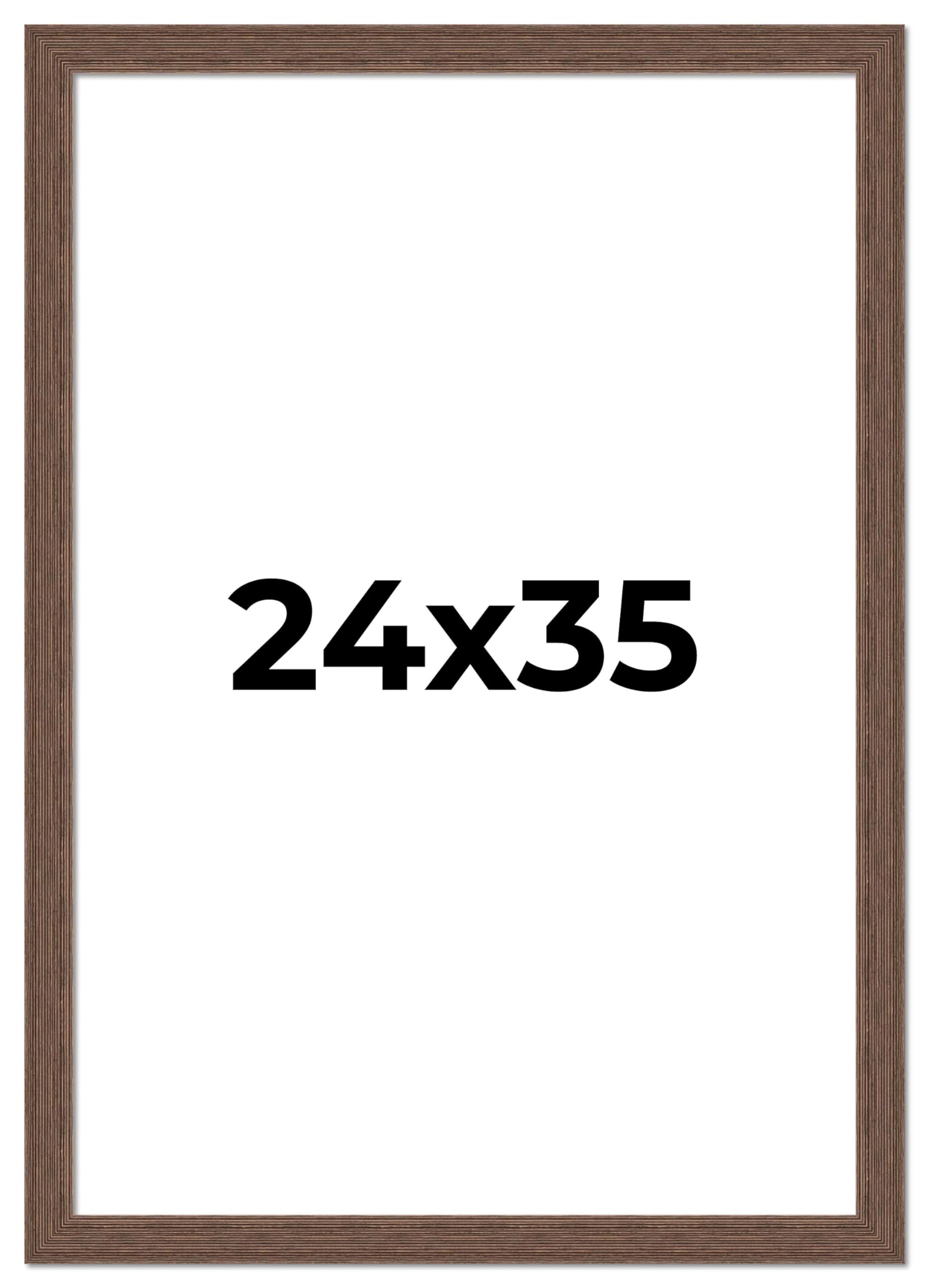 24x35 Brown Distressed Barnwood Picture Frame - Rustic Farmhouse Photo Frame with UV Acrylic Shatter Guard & Acid-Free Backing | Perfect for Wall Decor, Wedding Photos, and Home Office Display