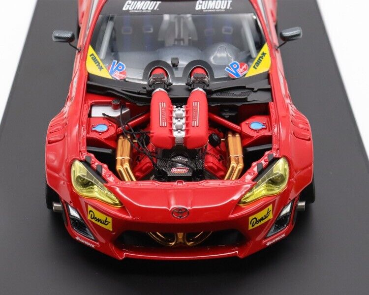 1/18 Scale Toyota GT4586 Ferrari Engine Super Modified Red Diecast Model Car - Limited Edition Collectible - Perfect for Christmas Gifts, Car Enthusiast Collections & Home/Office Display