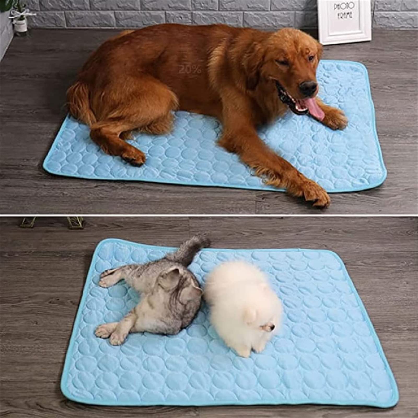 Washable Silk Pet Cooling Mat for Dogs & Cats - Breathable Self-Cooling Dog Bed Pad, Portable Summer Cooling Cushion for Home, Travel or Outdoor Use - Pink (Perfect for Hot Weather & Car Rides)