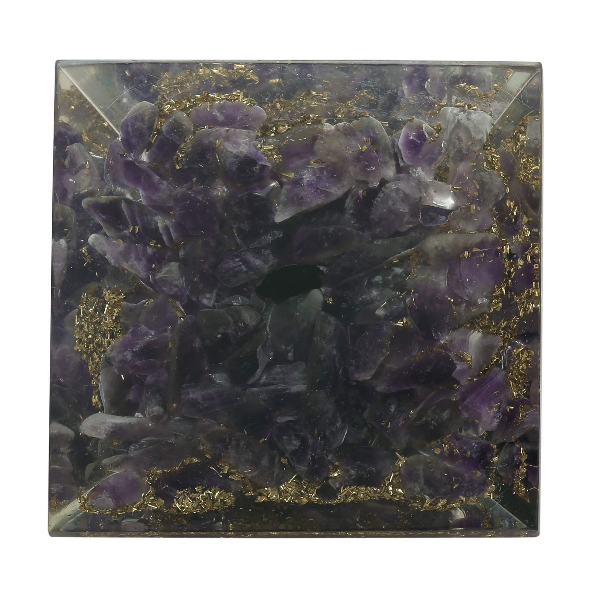 Amethyst Crystal Orgone Pyramid for EMF Protection, Meditation & Energy Healing | Spiritual Healing, Chakra Balancing & Home Decor