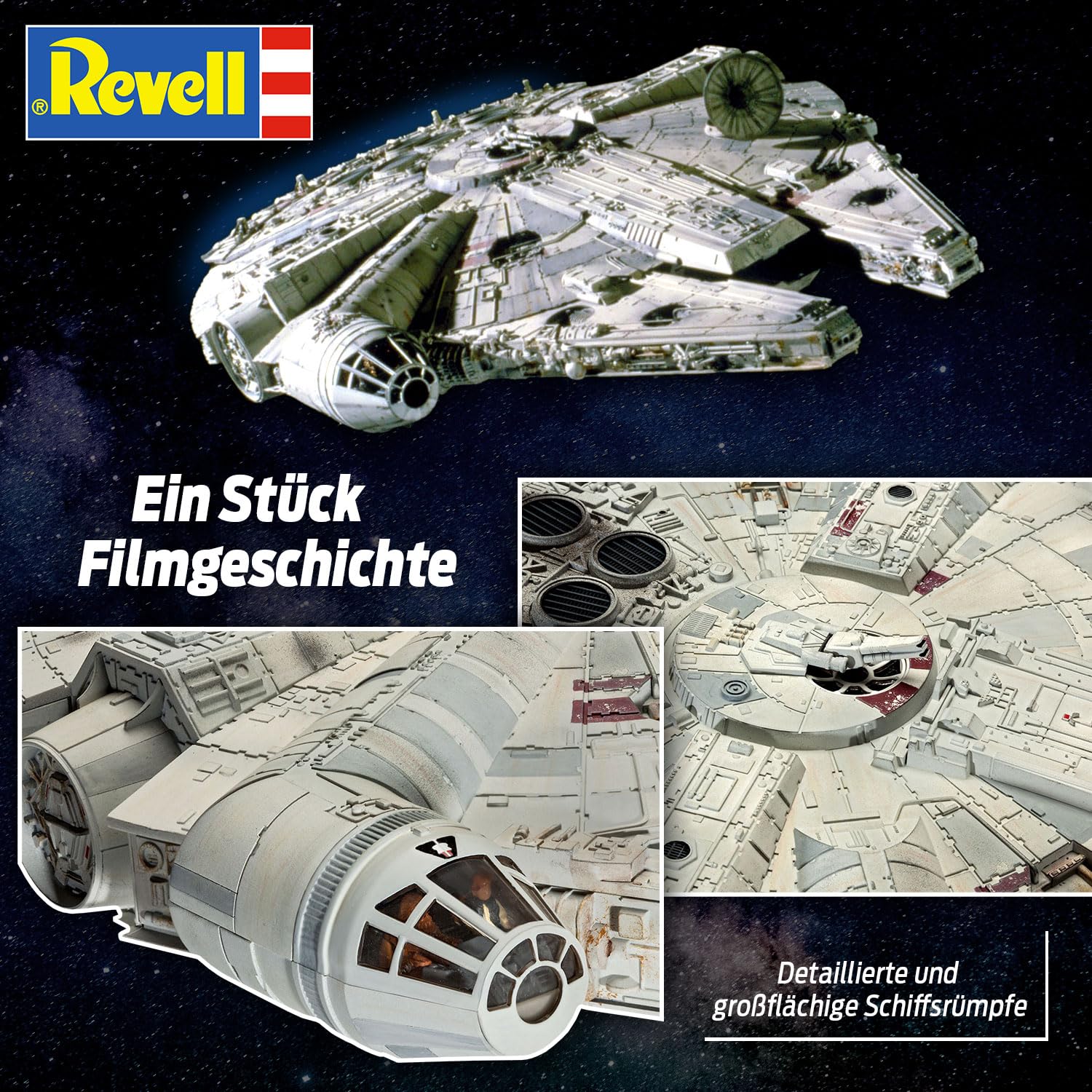 Revell Star Wars Millennium Falcon Han Solo Maquette - 1:72 Scale Model Kit (06718) - Multicolor Collectible for Ages 10 to 99 - Perfect for Display, Gifts & Star Wars Fans