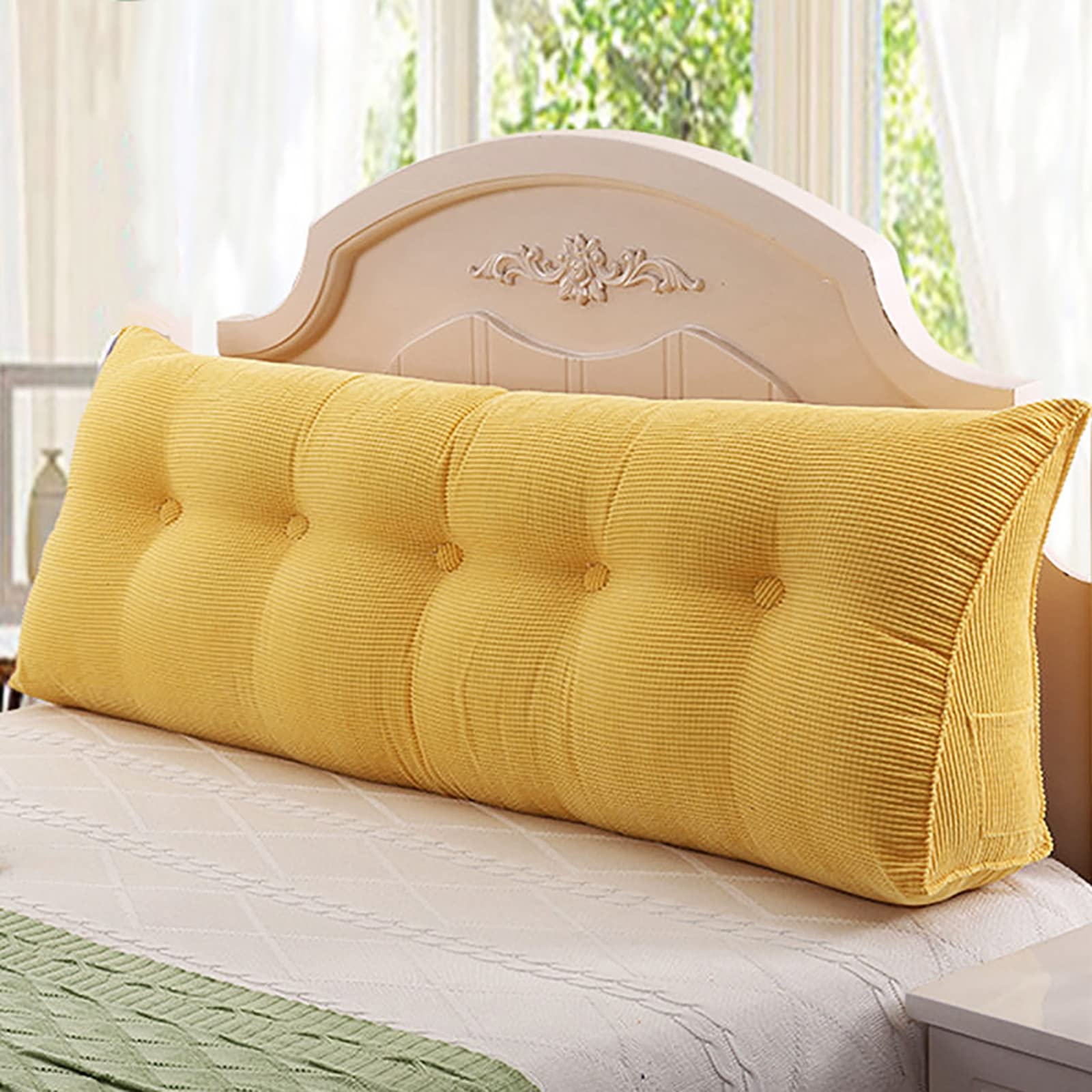 **Large Triangular Bed Wedge Pillow - Velvet Headboard Support Cushion for Reading & Backrest Positioning | Perfect for Daybeds, Sofas & Lounging**
