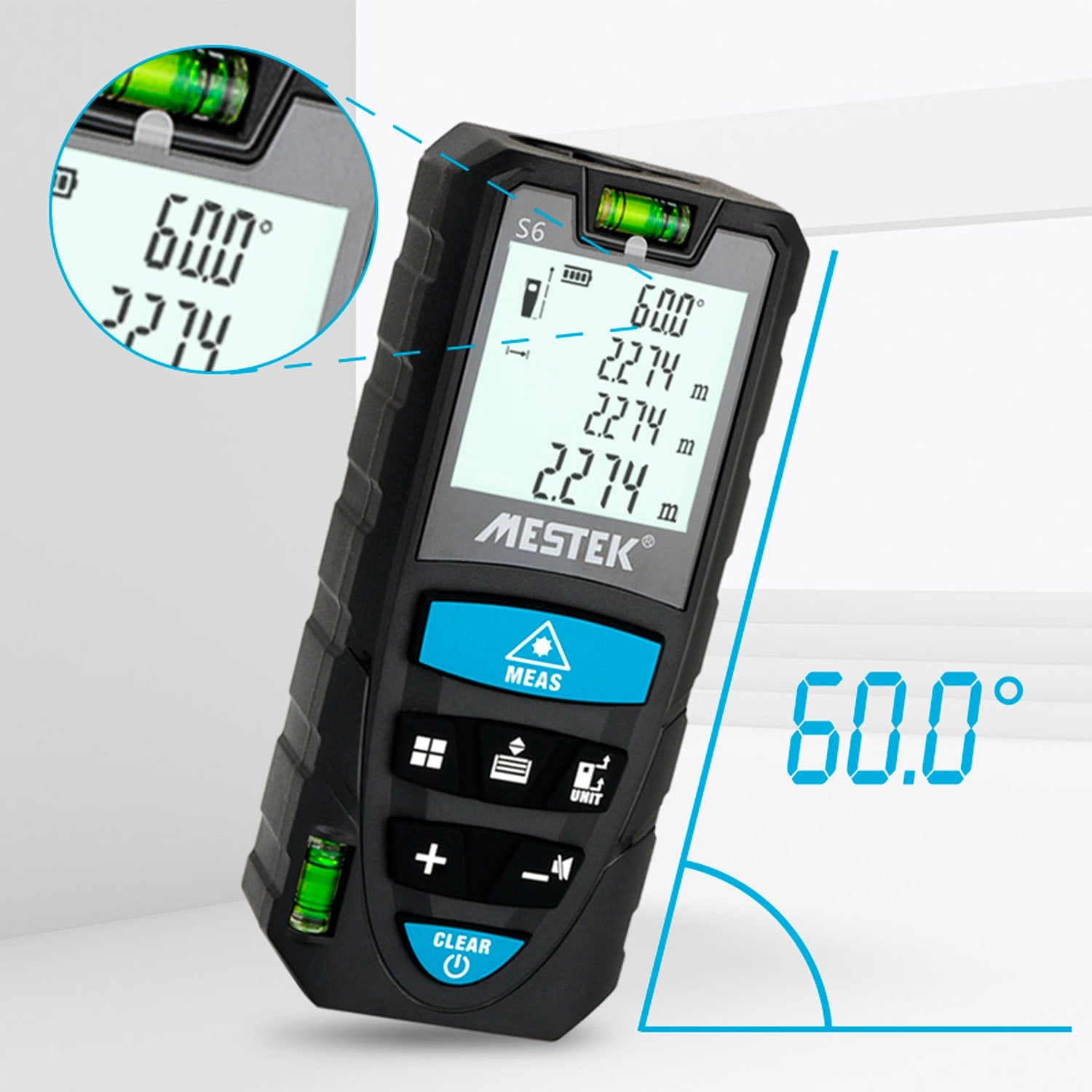 Precision Laser Distance Meter 165ft - Digital Laser Measure Tool with Backlit LCD, Portable Handheld Device for Home Improvement, Construction, and DIY Projects