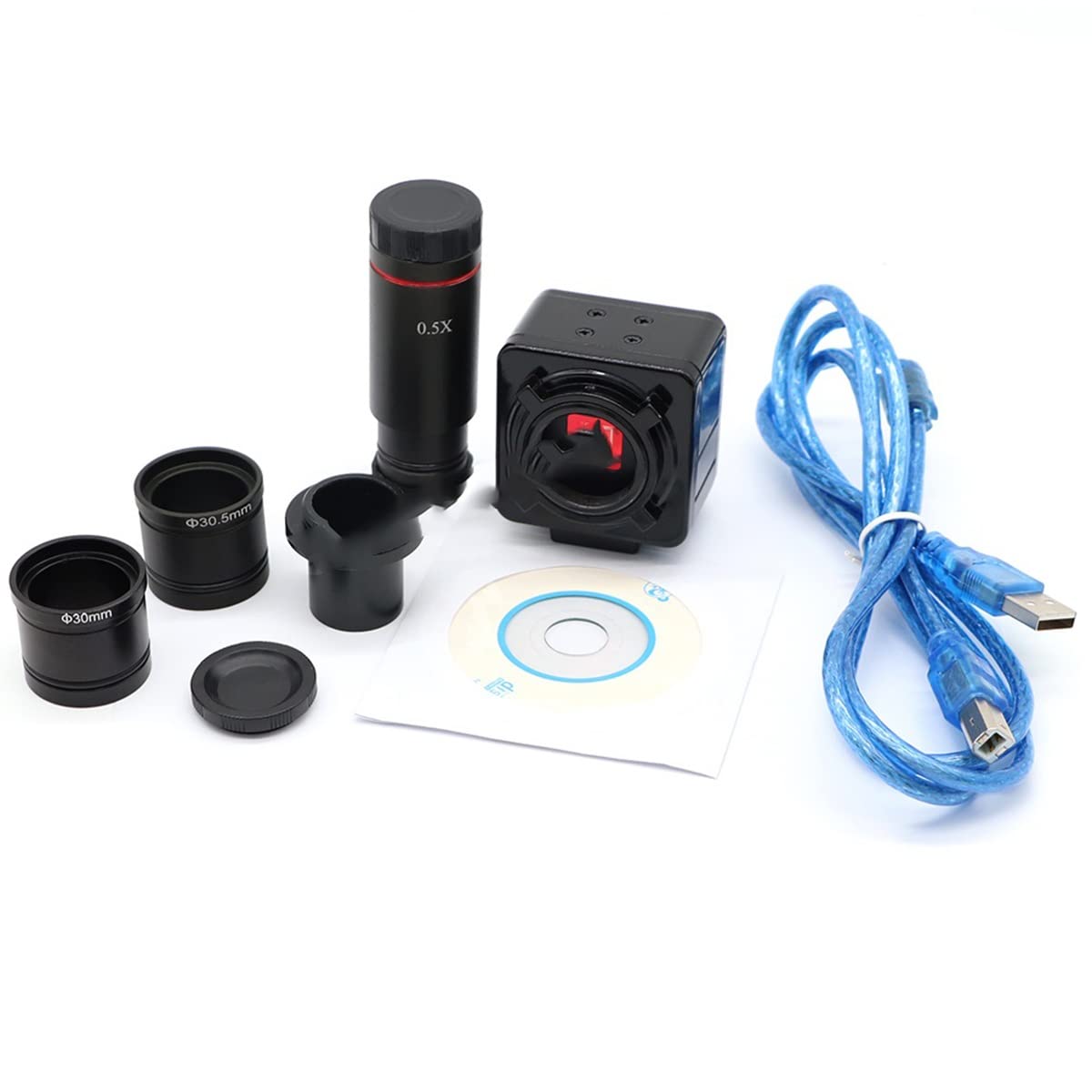 5MP USB Digital Microscope Camera with C-Mount Adapter - Industrial Microscope Kit for Electronics, PCB Inspection & Science Research (Package B) | Perfect for Hobbyists, Engineers & Educational Labs