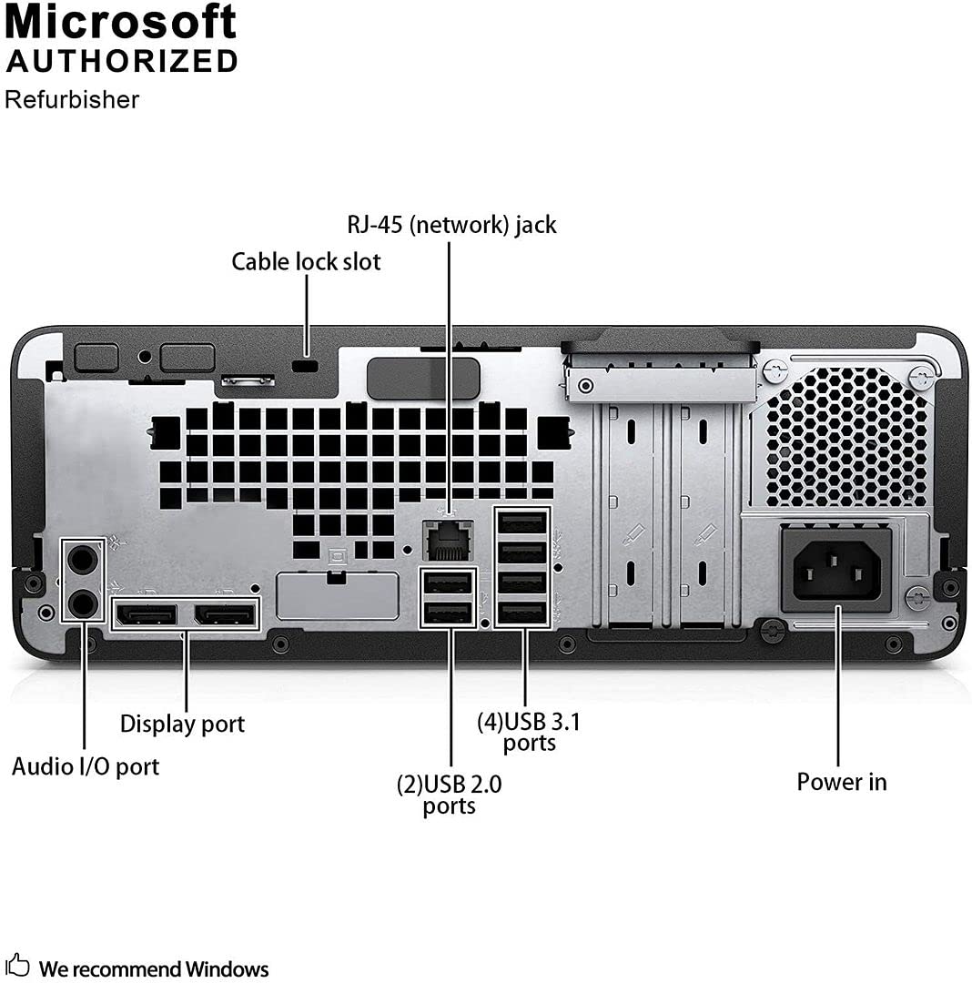 HP ProDesk 600 G3 SFF Business Desktop PC - Intel Core i7-6700 Processor (Up to 4.0GHz), 16GB DDR4 RAM, 1TB NVMe SSD, Wi-Fi 6E AX210, Bluetooth, HDMI, Dual Monitor Support - Includes Wireless Keyboard & Mouse - Windows 10 Pro (Renewed) - Perfect for Home Office, Remote Work & Business Computing