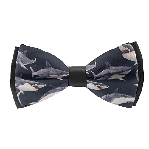Watercolor Shark Pattern Black