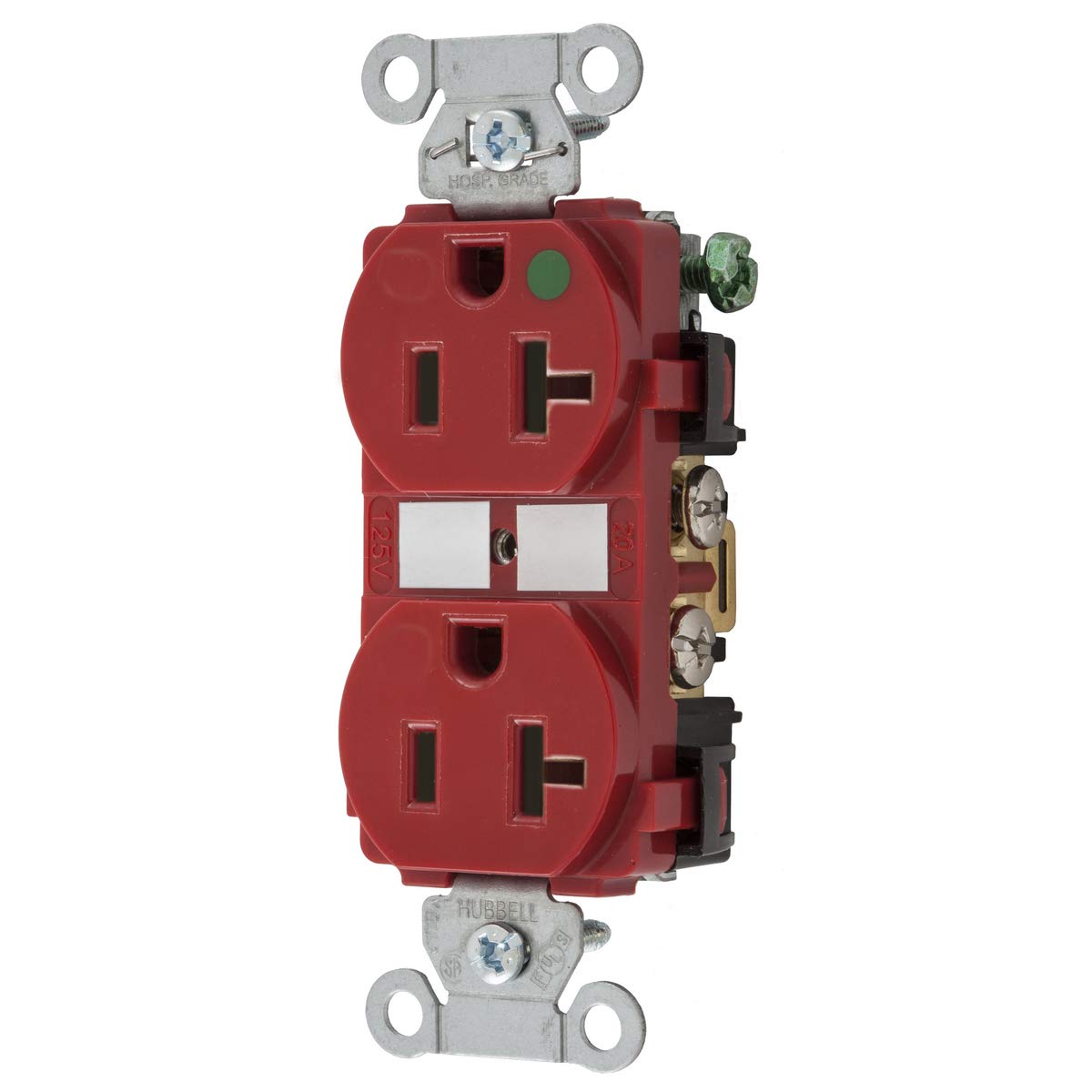 Bryant Electric BRY8300RED 15A 125V Duplex Receptacle - Tamper Resistant Electrical Outlet in Red - Ideal for Home, Office & Commercial Use