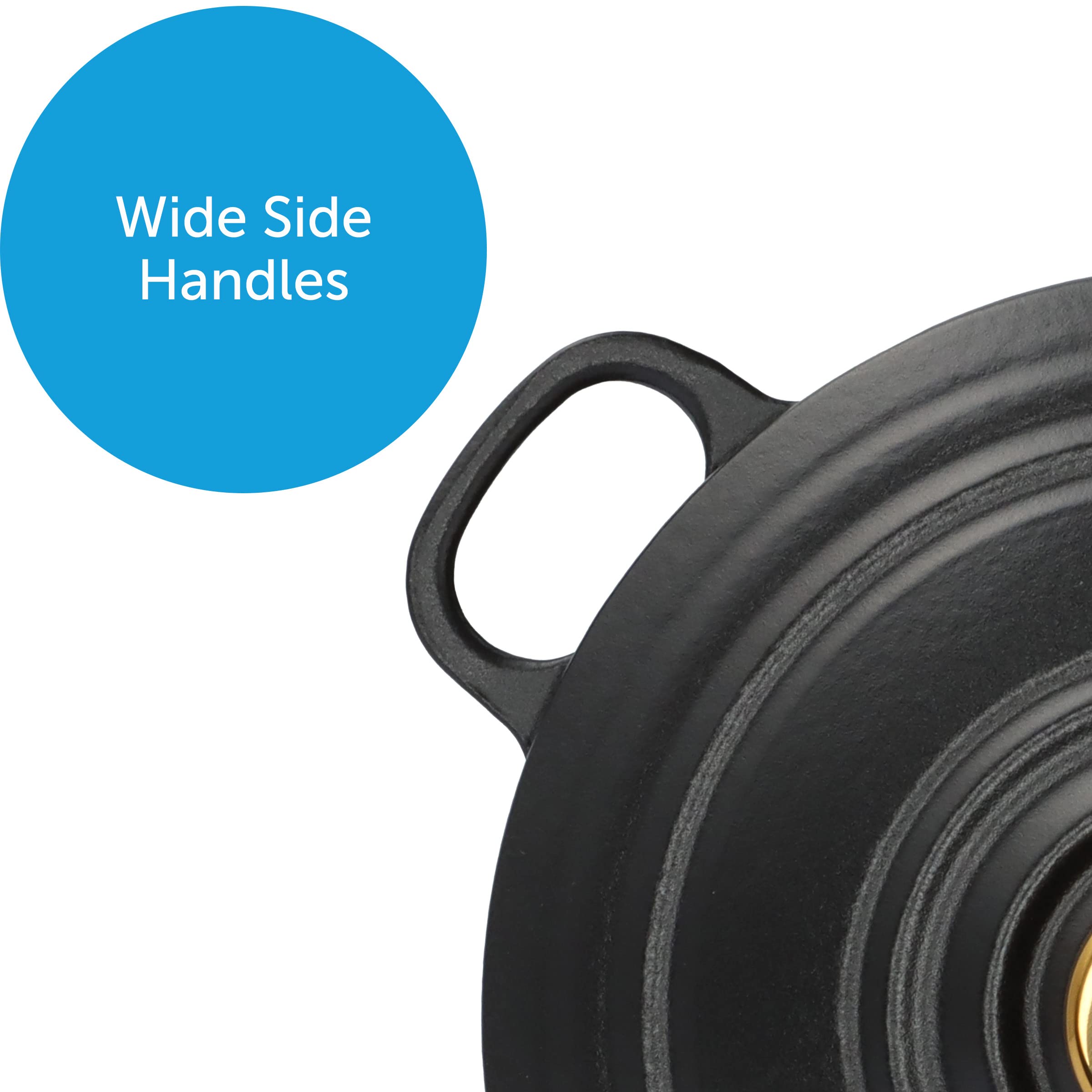 BK Cookware Bourgogne Enameled Cast Iron 7QT Dutch Oven - Pitch Black | Heavy Duty Cast Iron Pot for Braising, Stewing & Baking | Perfect for Soups, Casseroles & Bread Making in Oven or Stovetop
