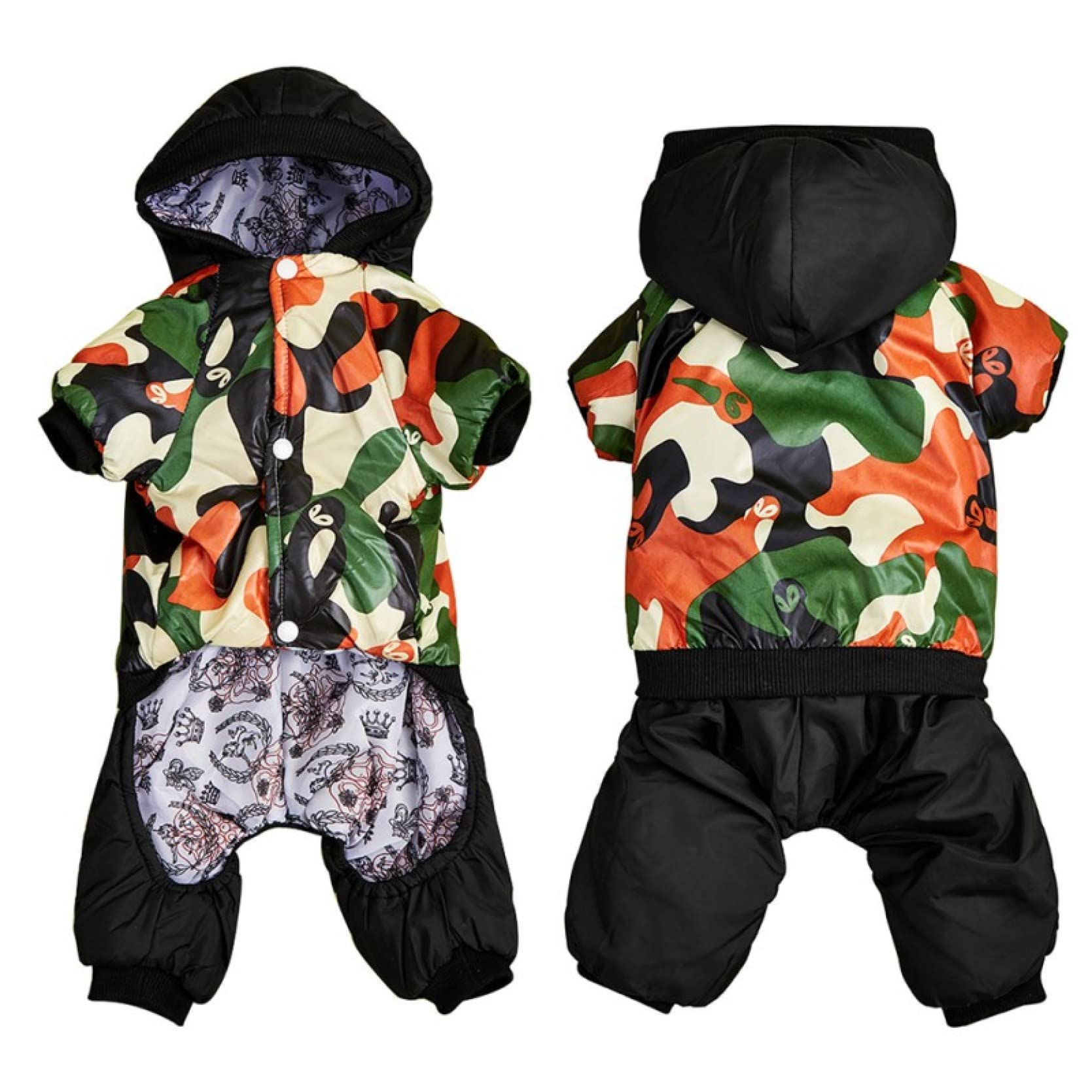 Winter Warm Windproof Thickened Camouflage Dog Hoodie & Jumpsuit - Cozy Pet Overalls for Small Dogs | Perfect for Outdoor Walks, Cold Weather & Adventure