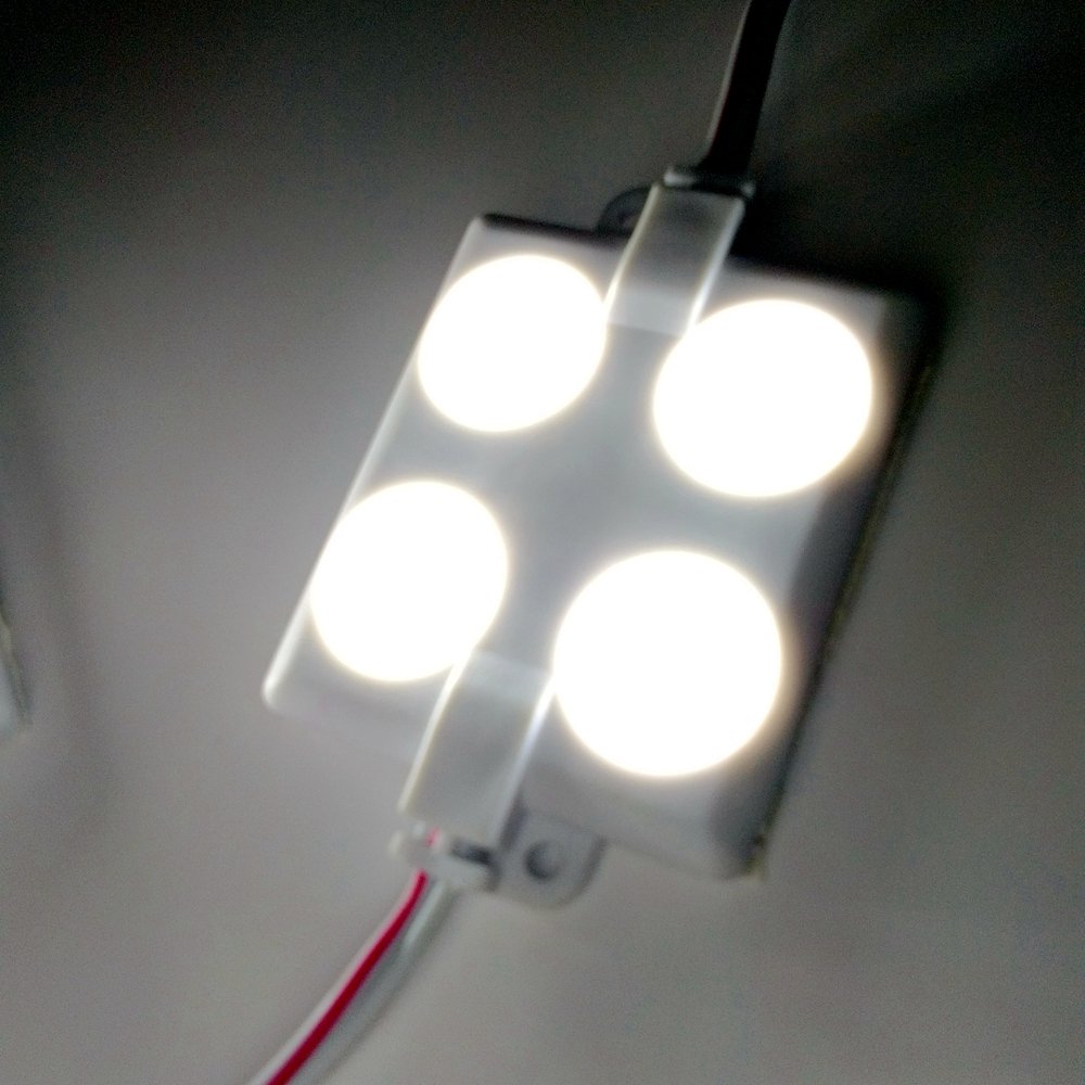 12V 40 LED White Waterproof Interior Van Lights with Projection Lens - Perfect for LWB Vans, Boats, Caravans, Trailers & Ceiling Lighting - Ideal for Camping, Road Trips & Nighttime Vehicle Illumination