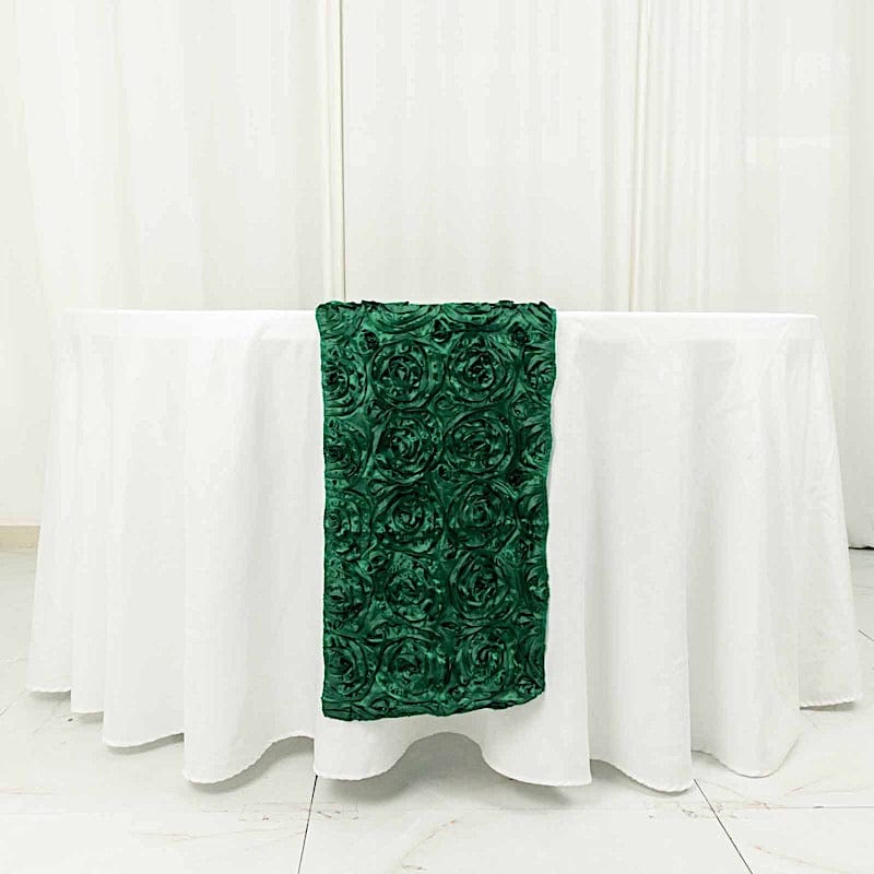Elegant Satin Ribbon Roses Table Runner for Wedding Decor, Party Centerpiece, and Home Dining Table Decoration