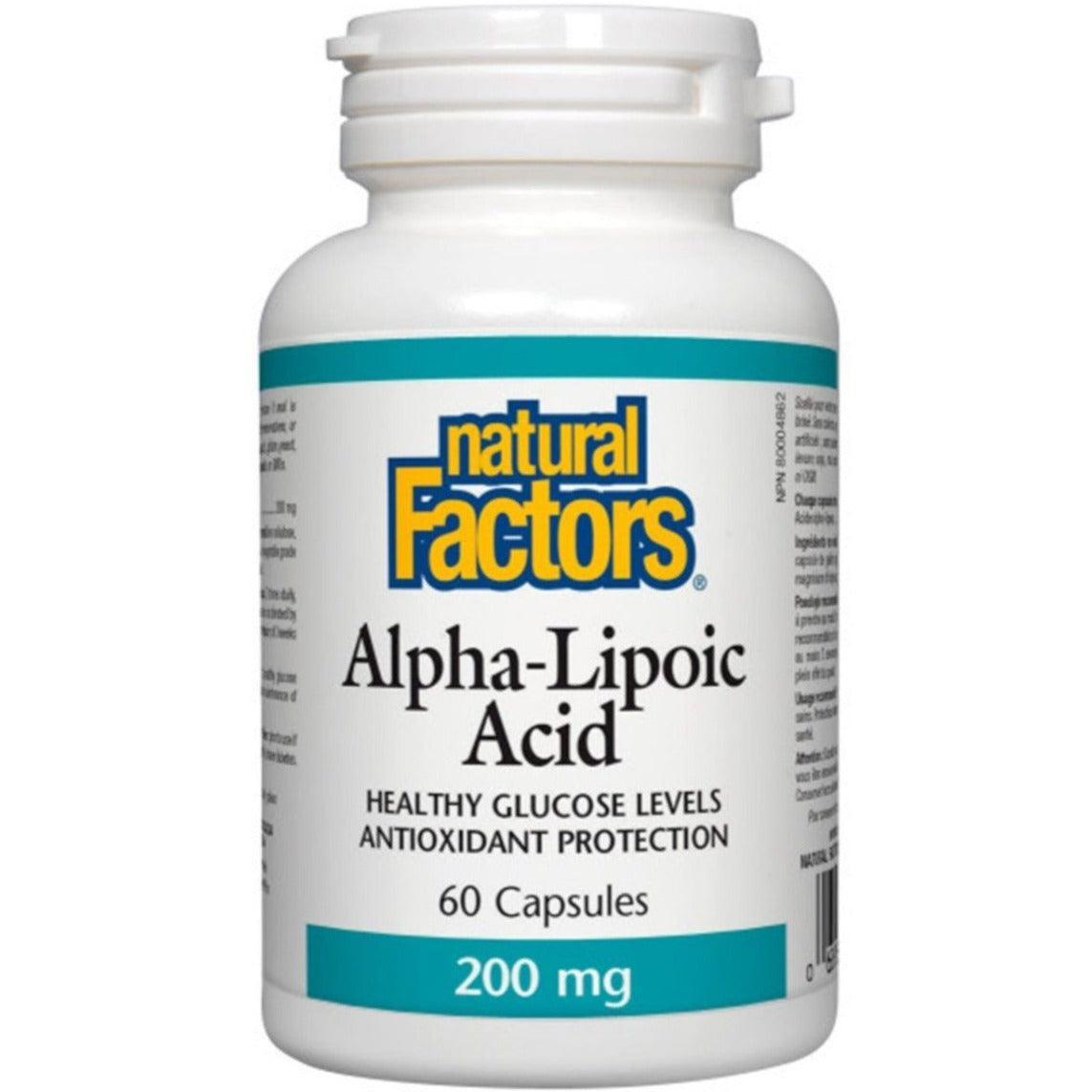 Natural Factors Alpha Lipoic Acid 200mg - 60 Capsules | Antioxidant Supplement for Nerve Support & Blood Sugar Balance | Perfect for Daily Wellness & Diabetic Support
